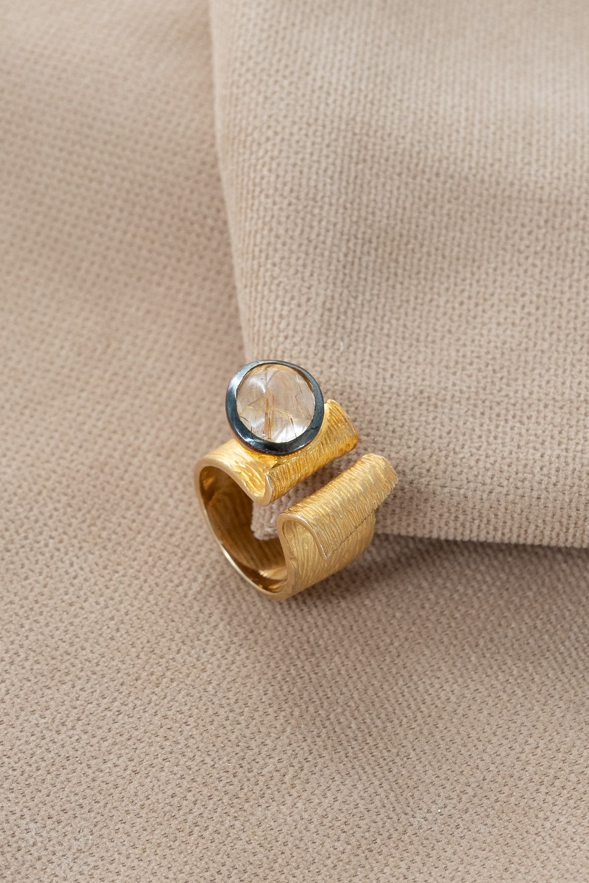 Citrino con Pietra Argento Anello