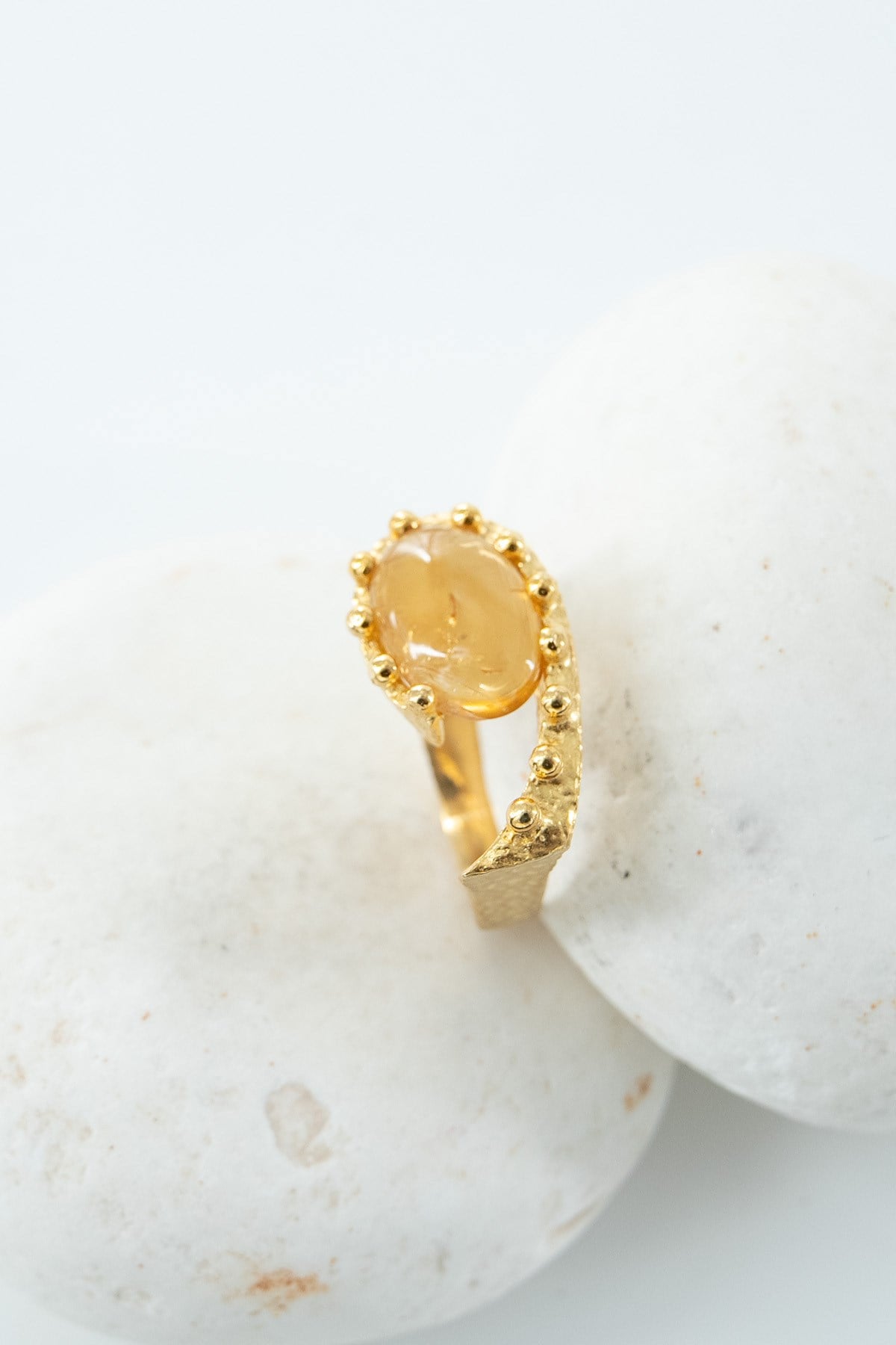 Citrino con Pietra Argento Anello