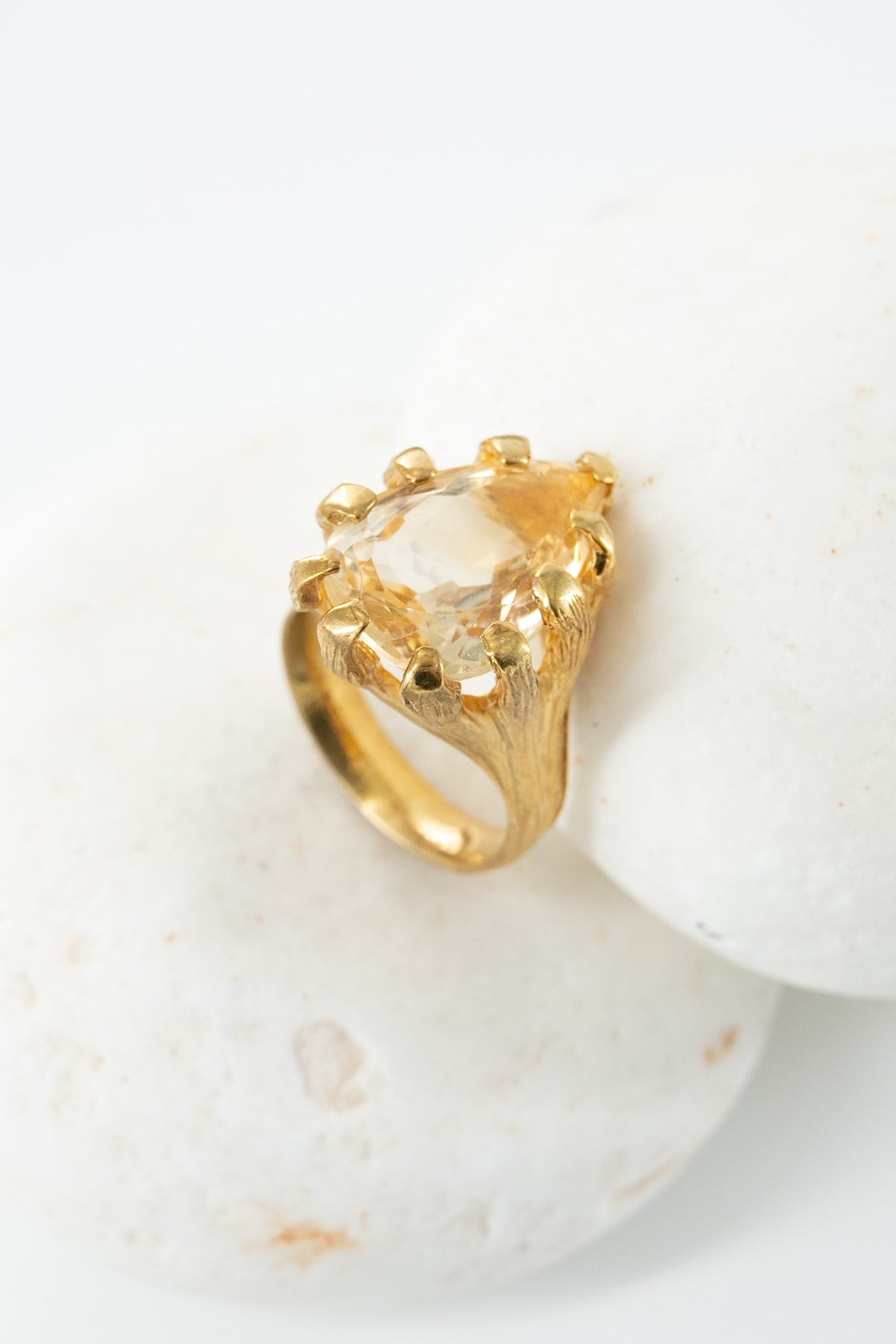 Citrino con Pietra Argento Anello