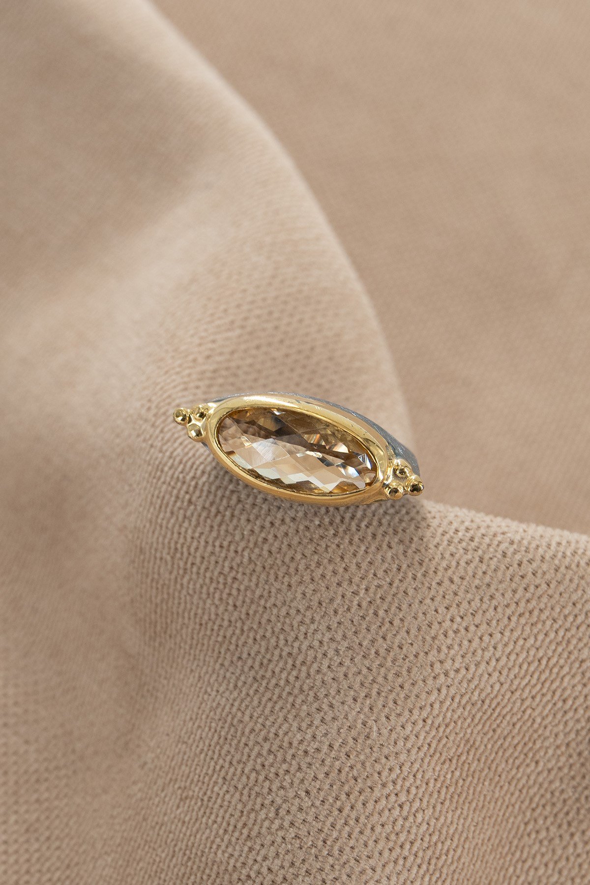 Citrino con Pietra Argento Anello