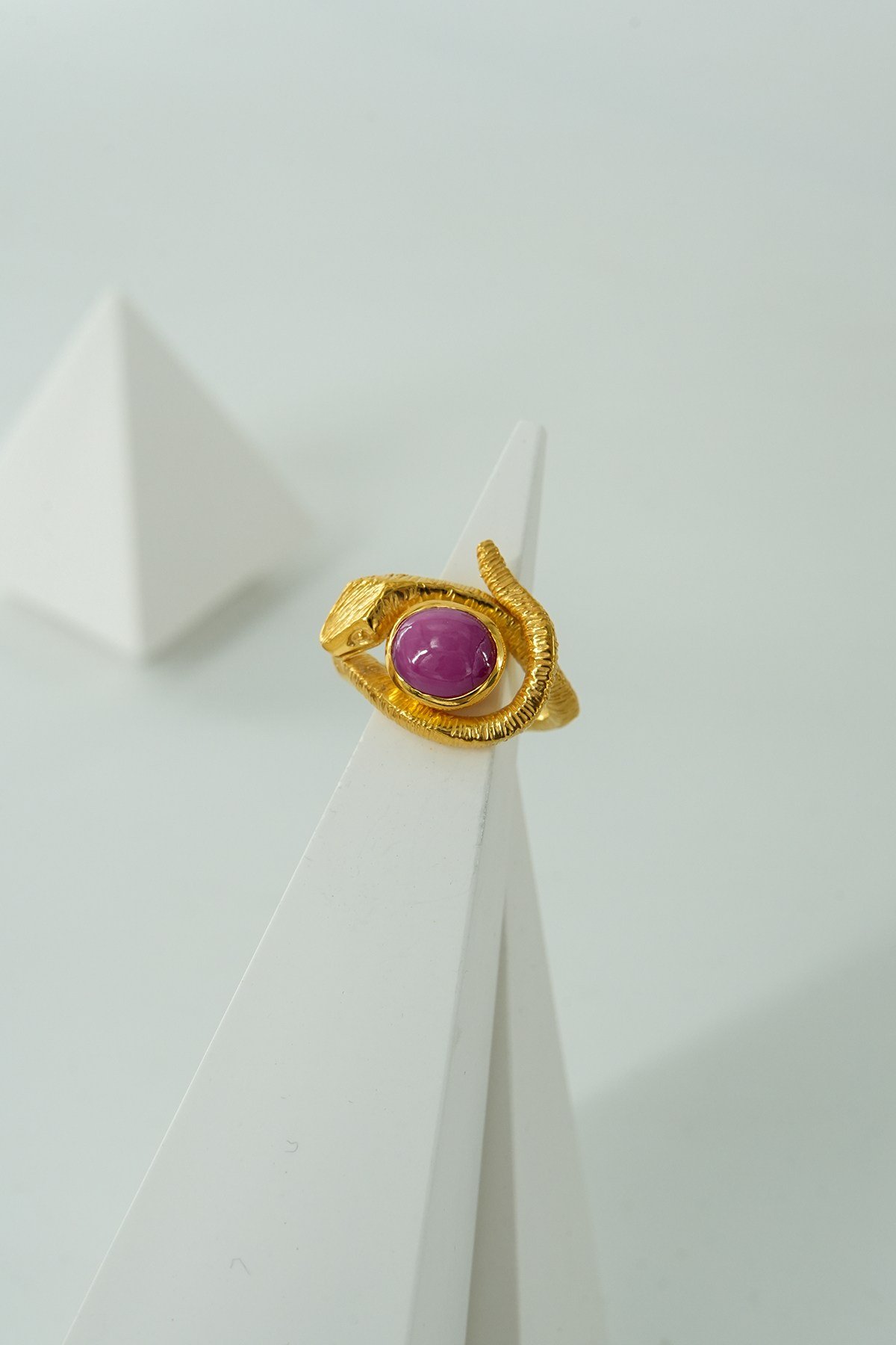 Rubino Stellato con Pietra Argento Anello