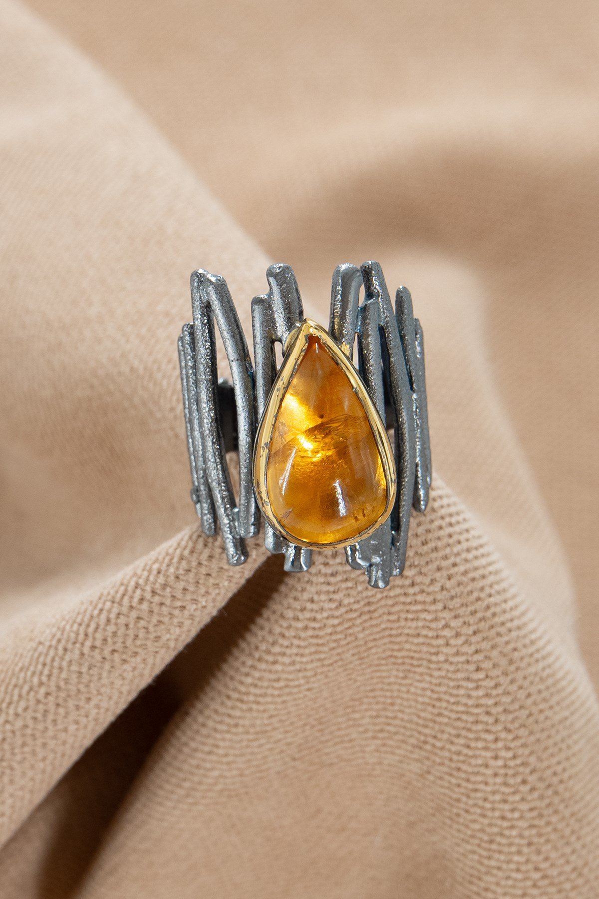 Citrino Argento Anello