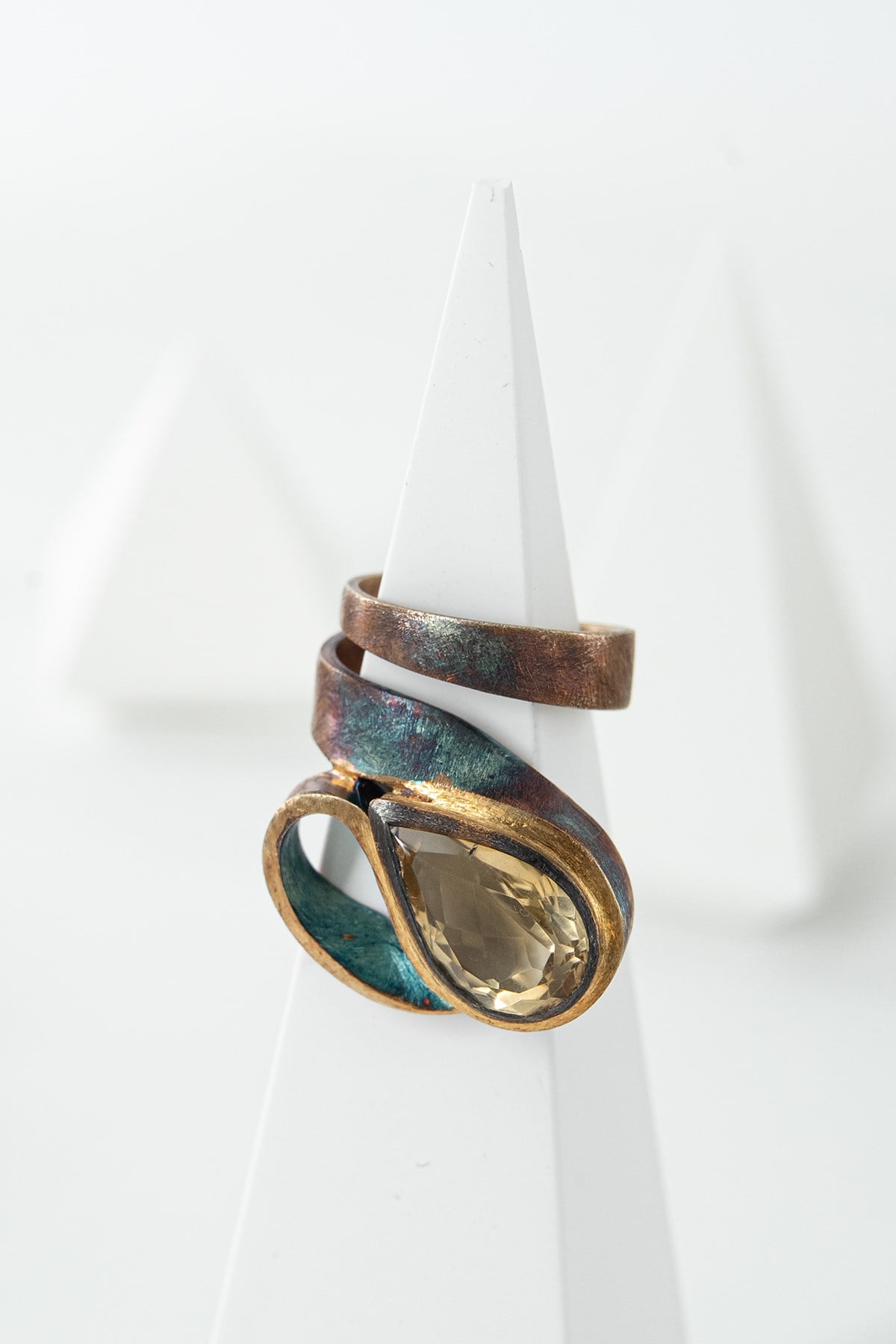 Citrino con Pietra Argento Anello