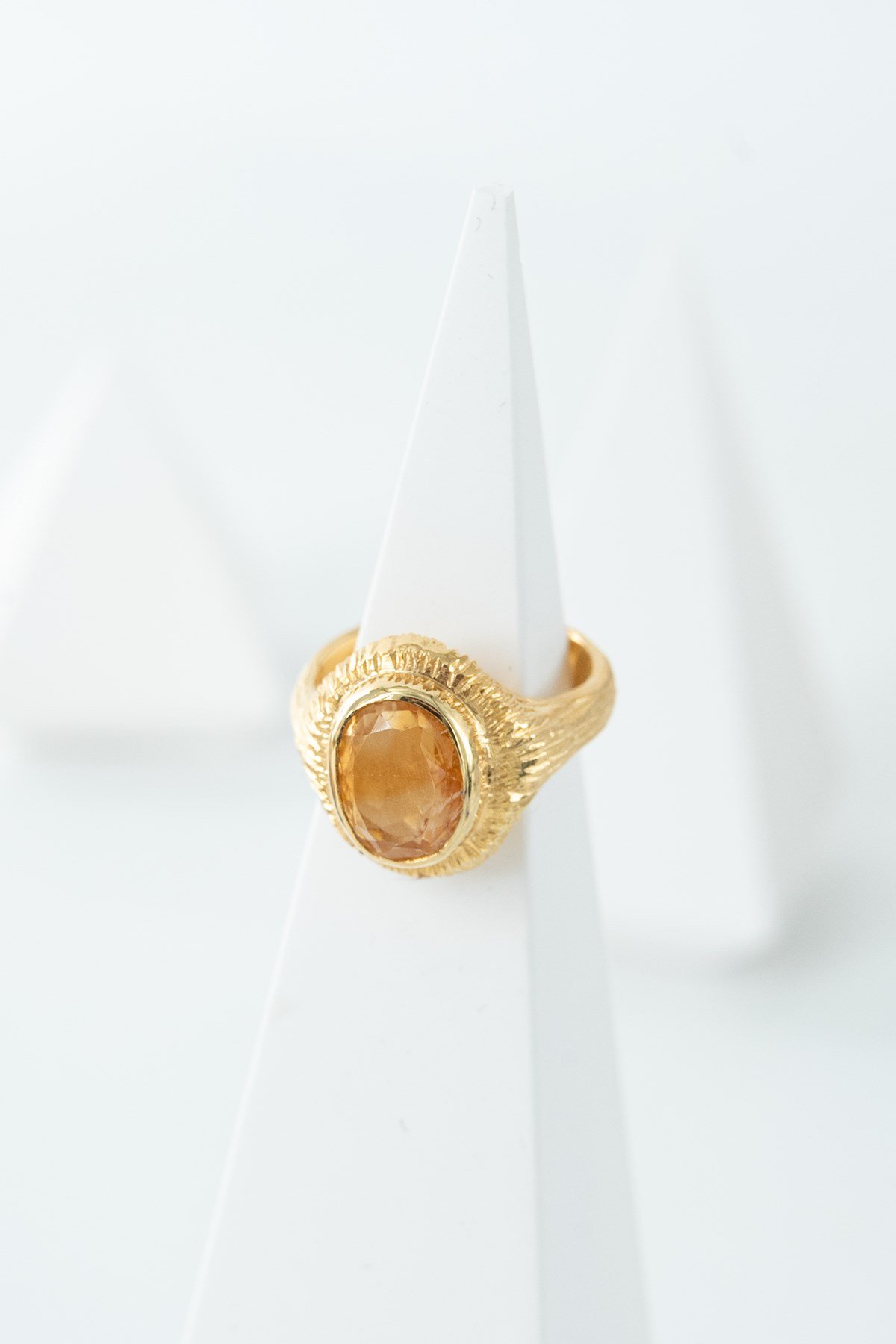 Citrino con Pietra Argento Anello