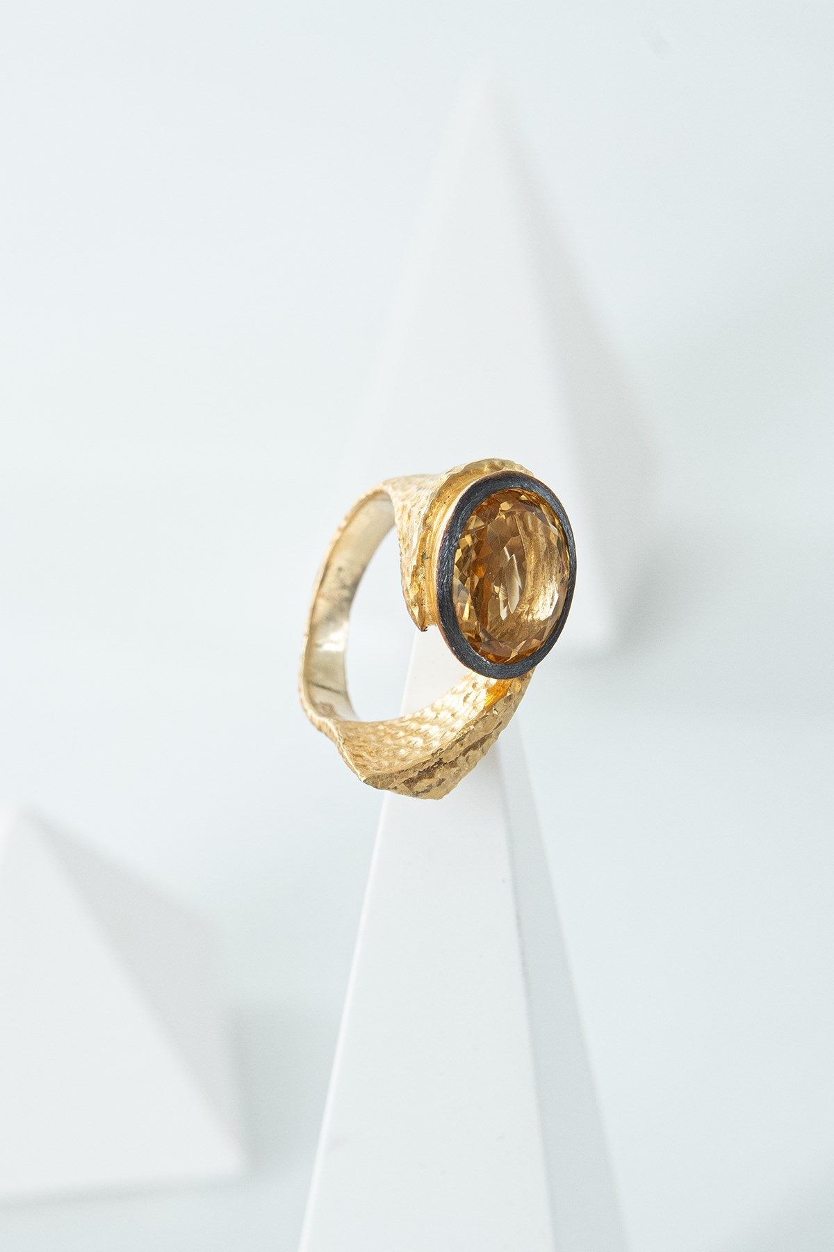 Citrino con Pietra Argento Anello