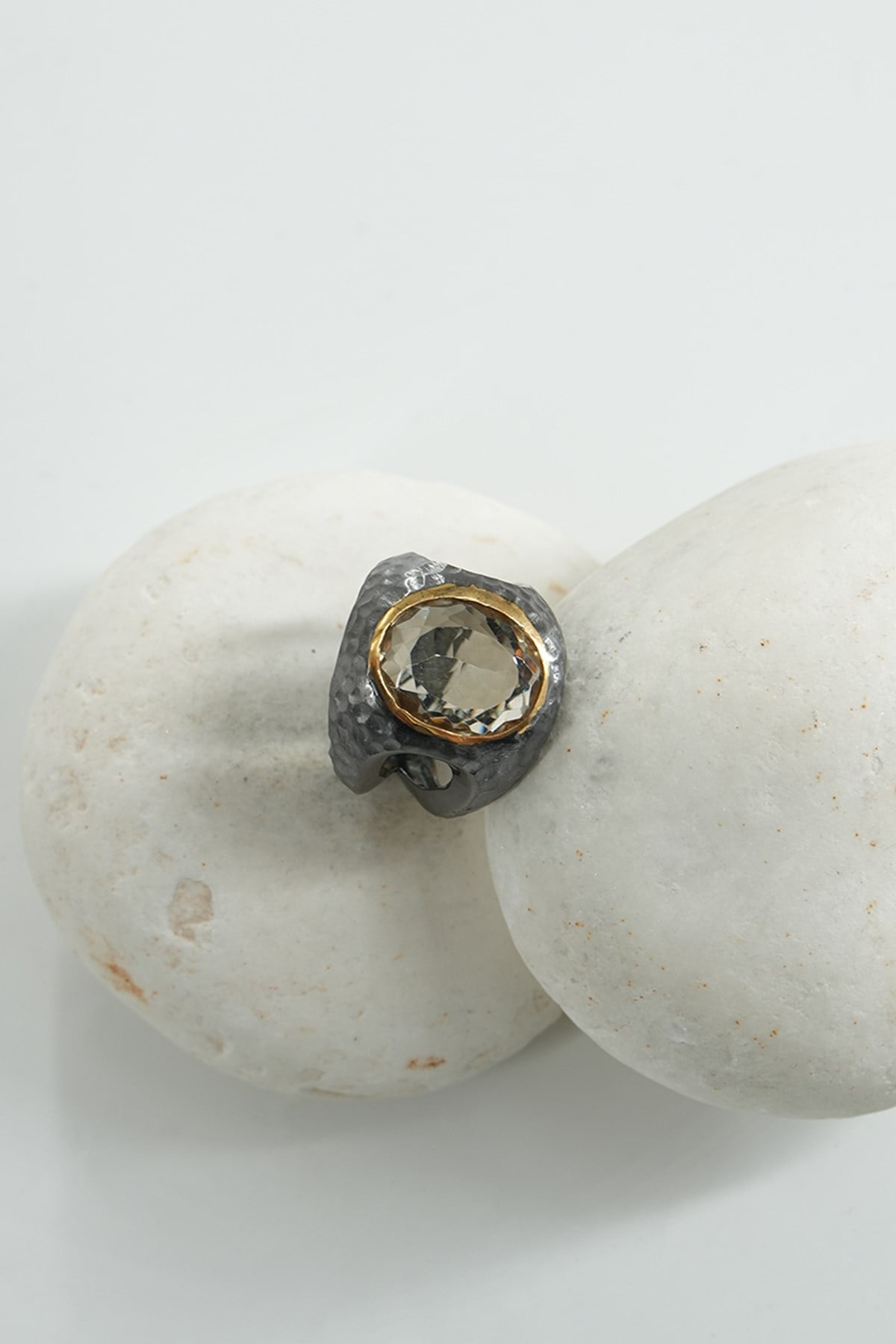 Citrino con Pietra Argento Anello