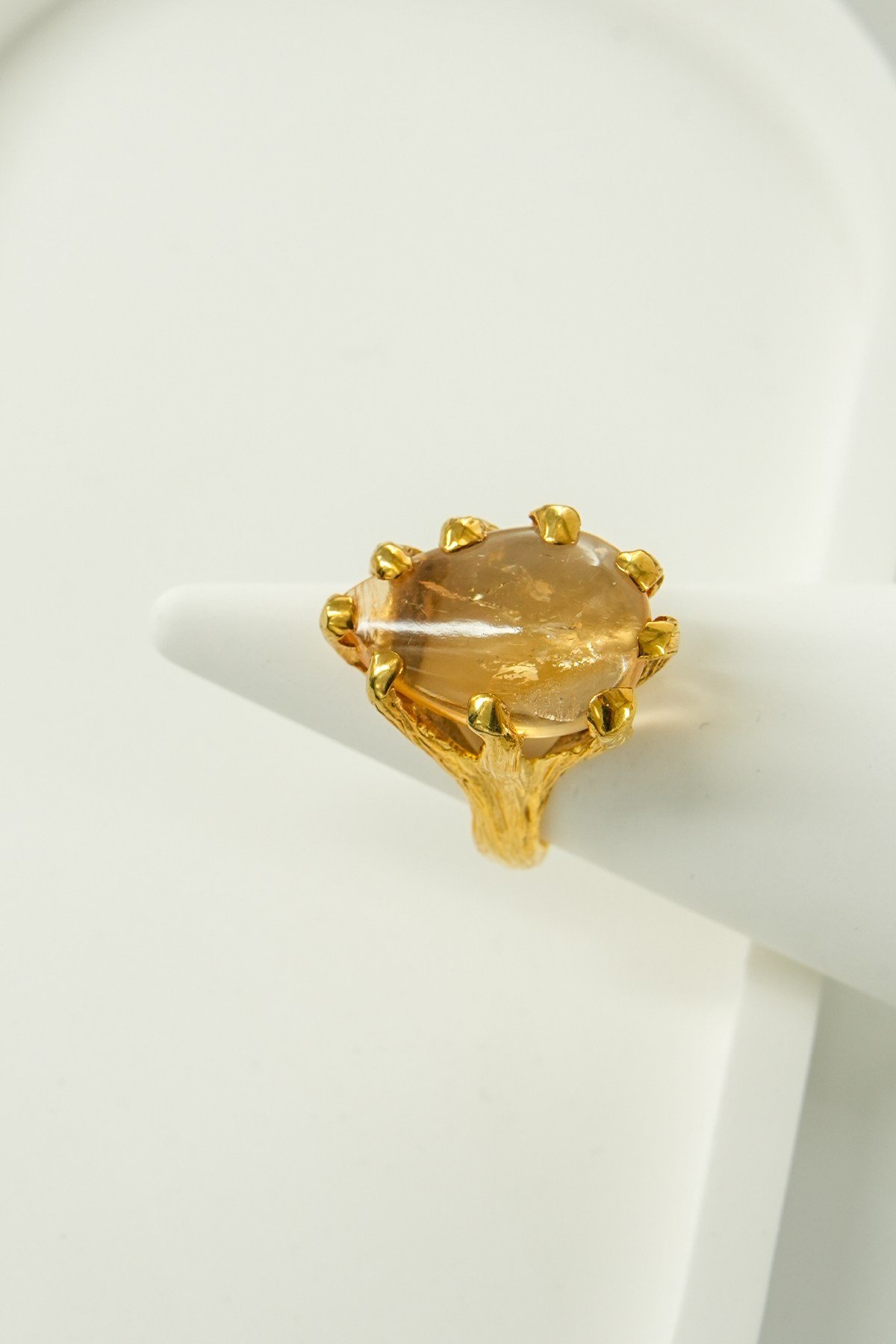 Citrino con Pietra Argento Anello
