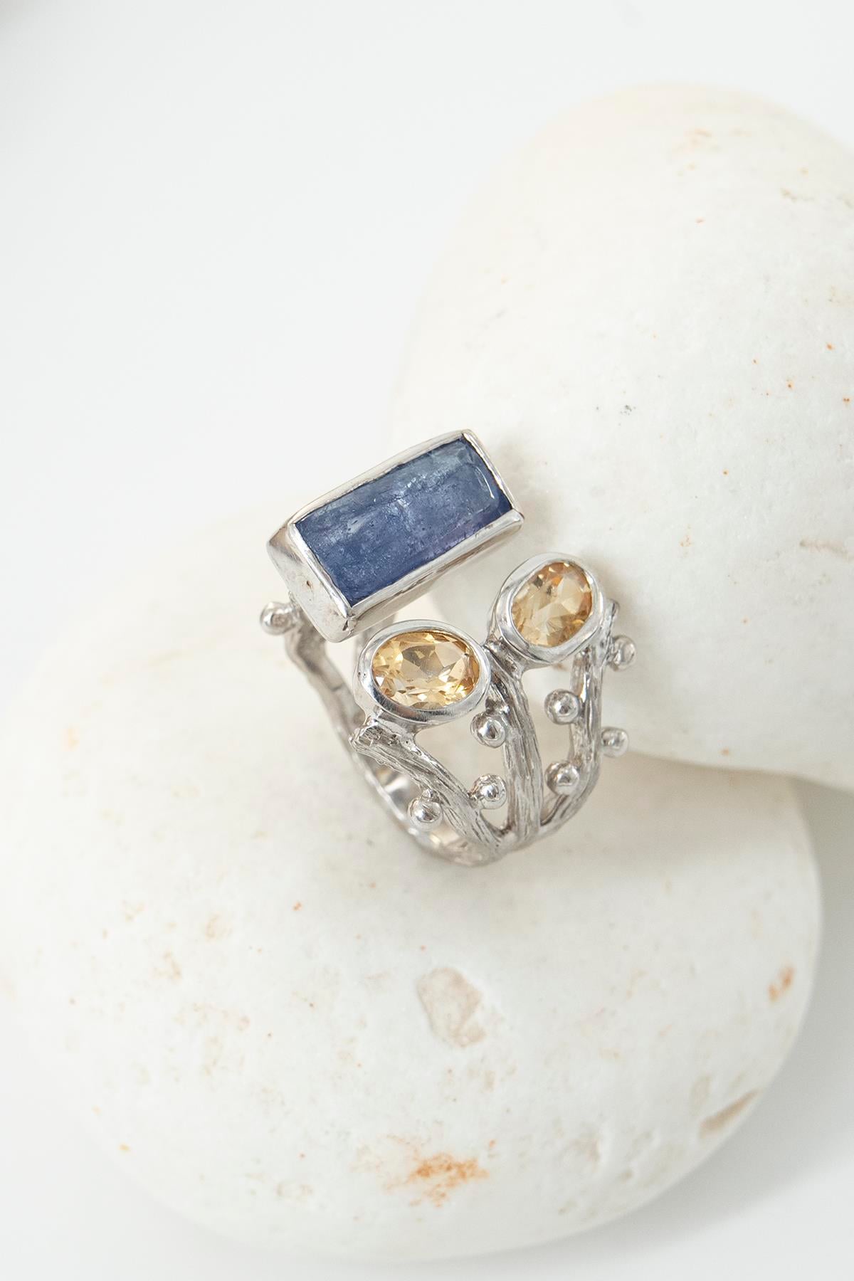 Tanzanite 5.00 ct Citrino 2.00 ct 9.20 gr