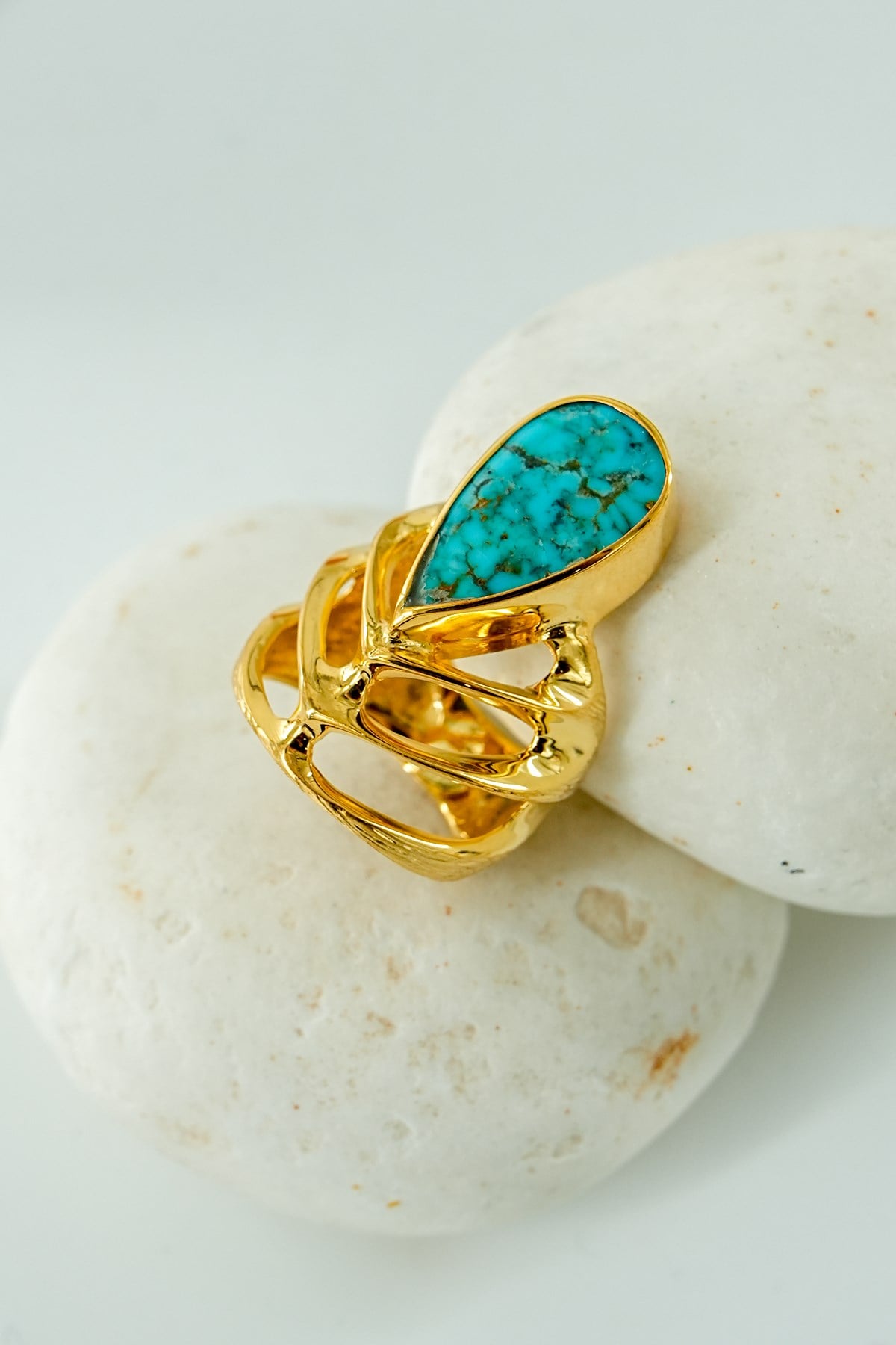 Turchese con Pietra Argento Anello