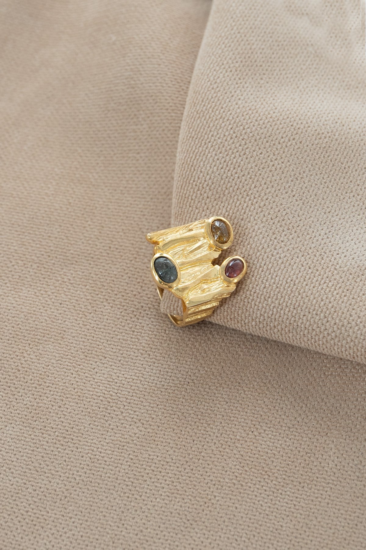 Tormalina con Pietra Argento Anello