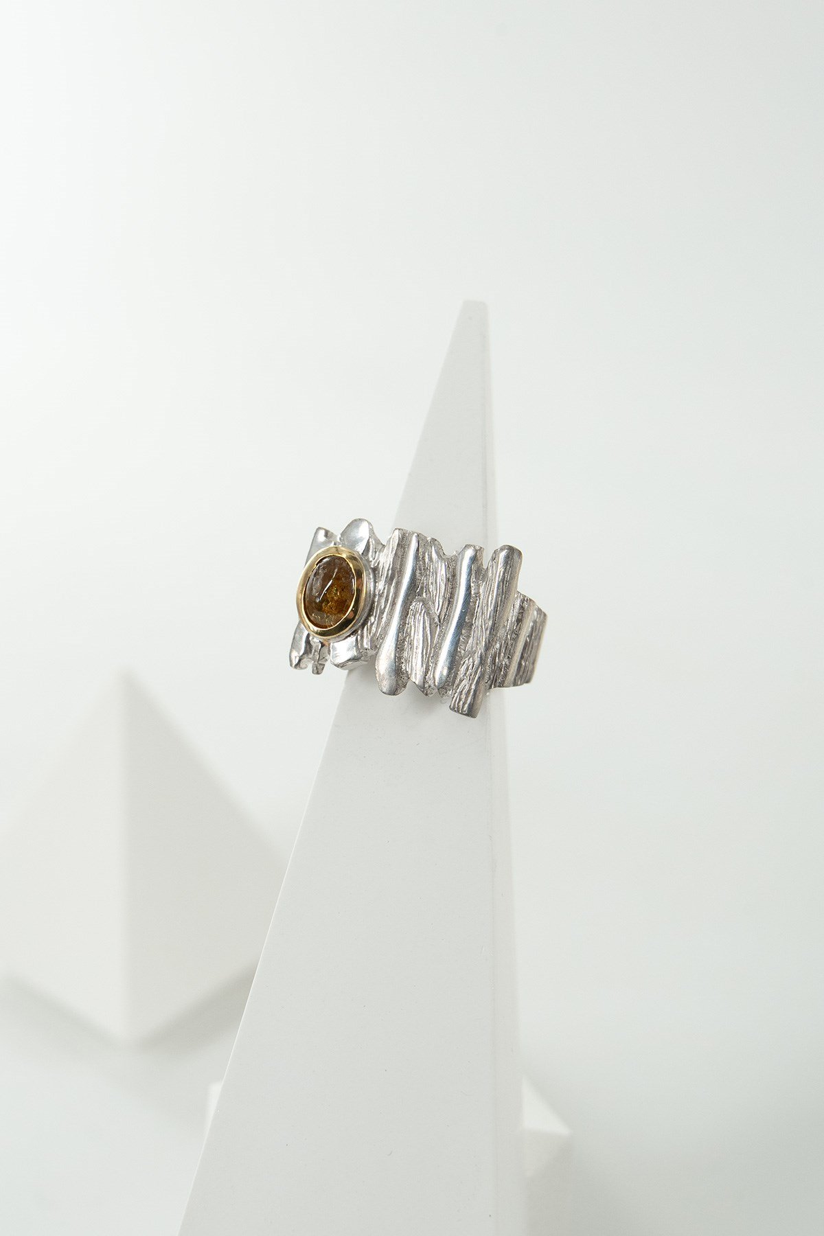 Tormalina con Pietra Argento Anello