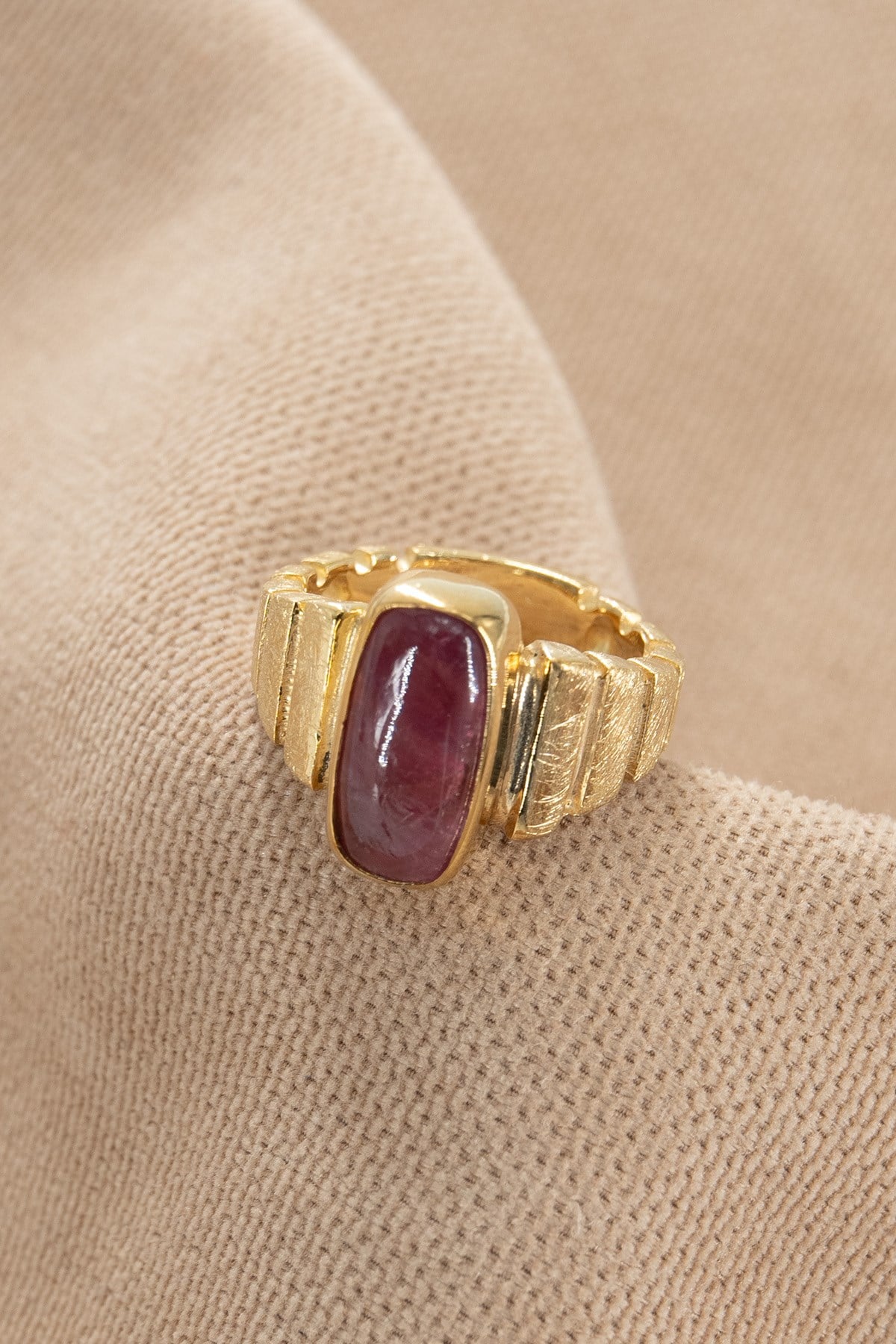 Tormalina con Pietra Argento Anello