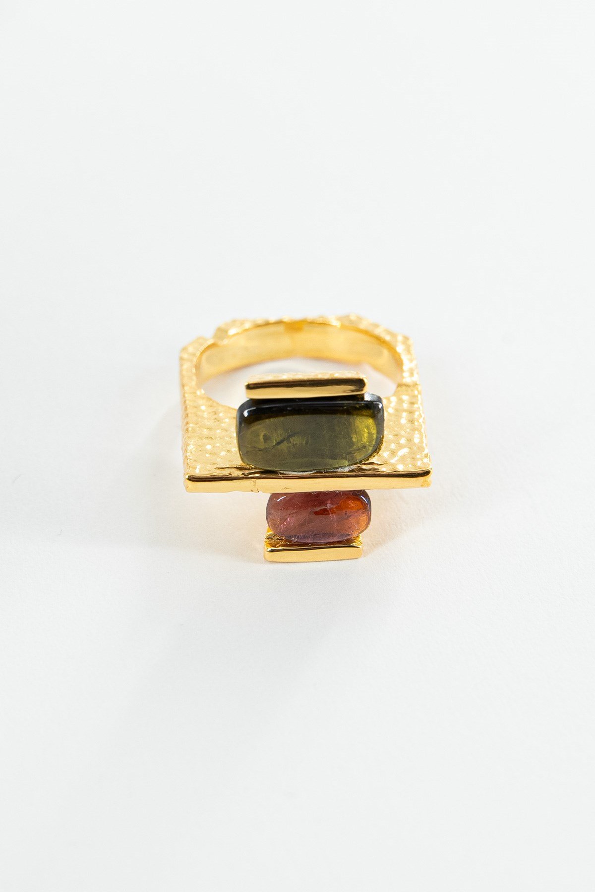Tormalina con Pietra Argento Anello