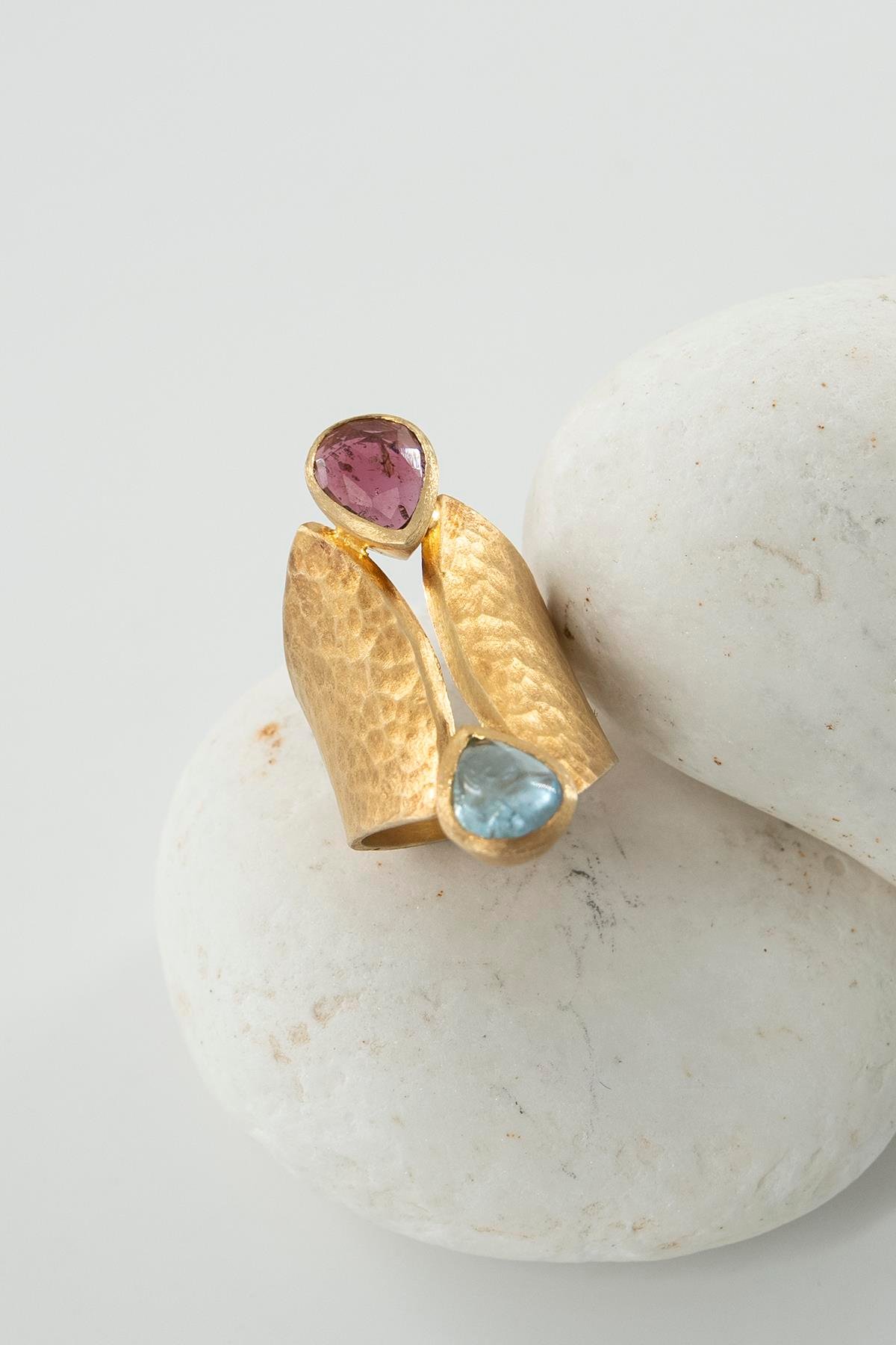 Tormalina con Pietra Argento Anello 10,78 gr
