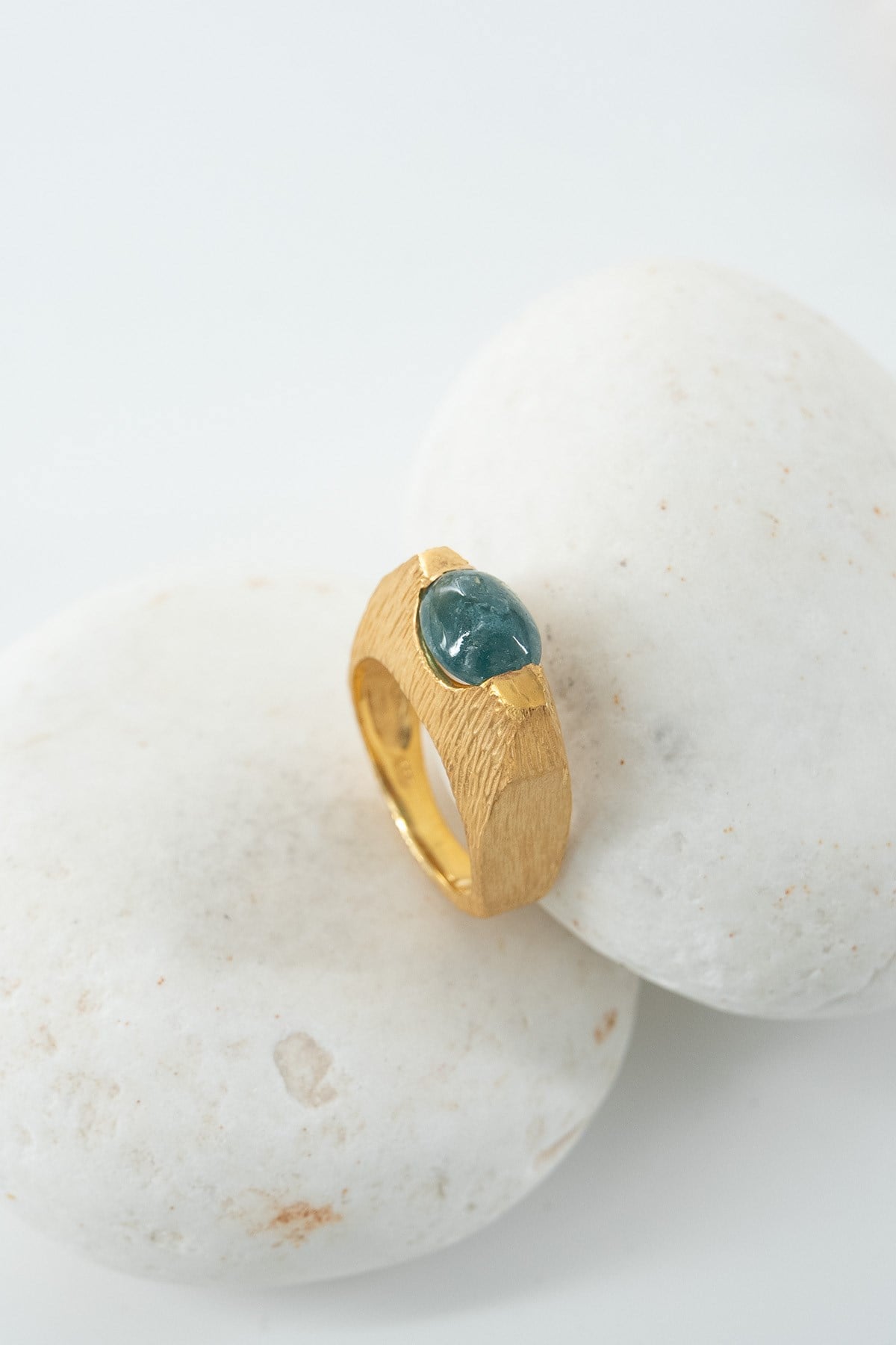 Tormalina con Pietra Argento Anello