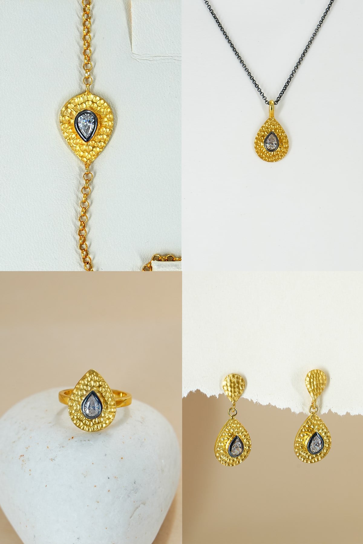 Zirkon Taşlı Gümüş Set