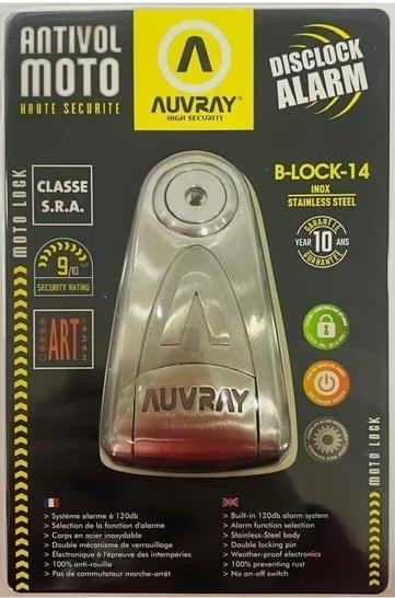 AUVRAY B-LOCK 14 ÇELİK ALARMLI DİSK KİLİDİ 14 MM 120db SRA