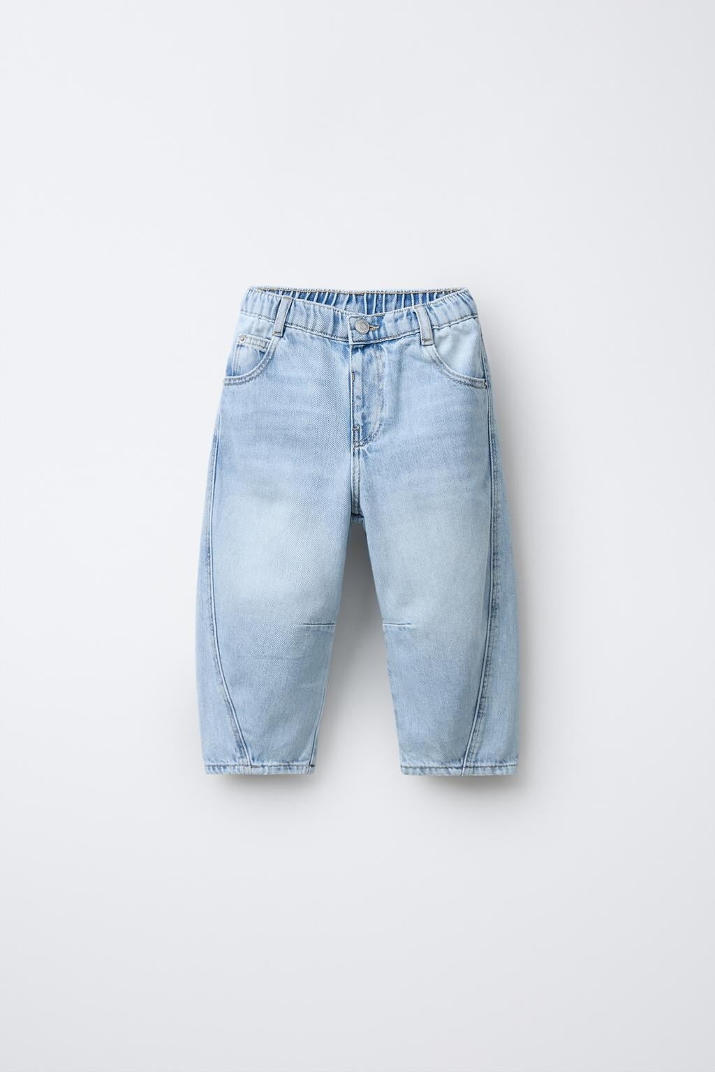  Erkek Çocuk Açık Mavi Baggy Jean Pantolon Rahat Kalıp Günlük Kullanım