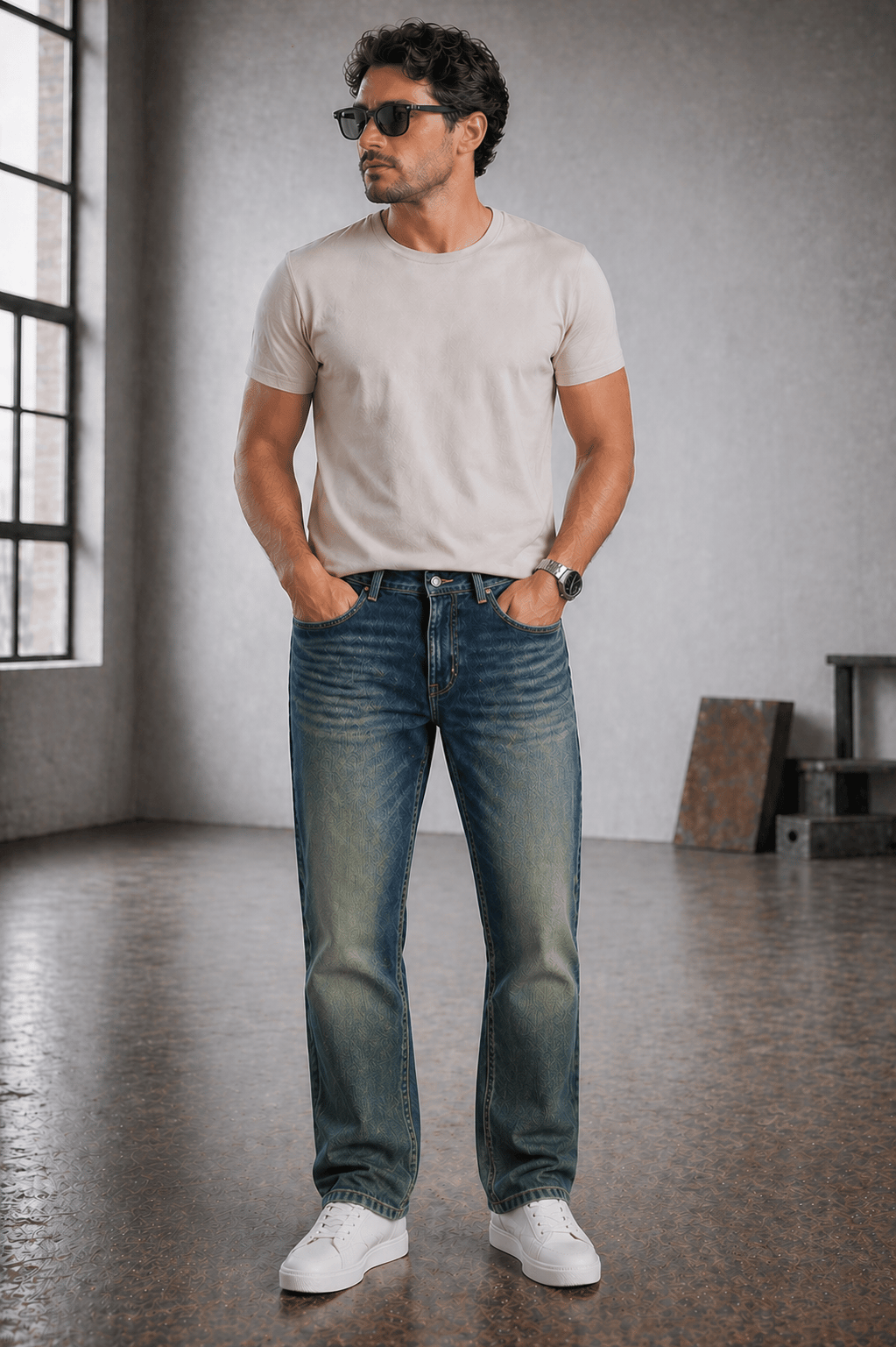 Connemara Jeans Erkek Likralı Regular Fit Mavi Jean Pantolon Yıkamalı Rahat Kalıp Denim