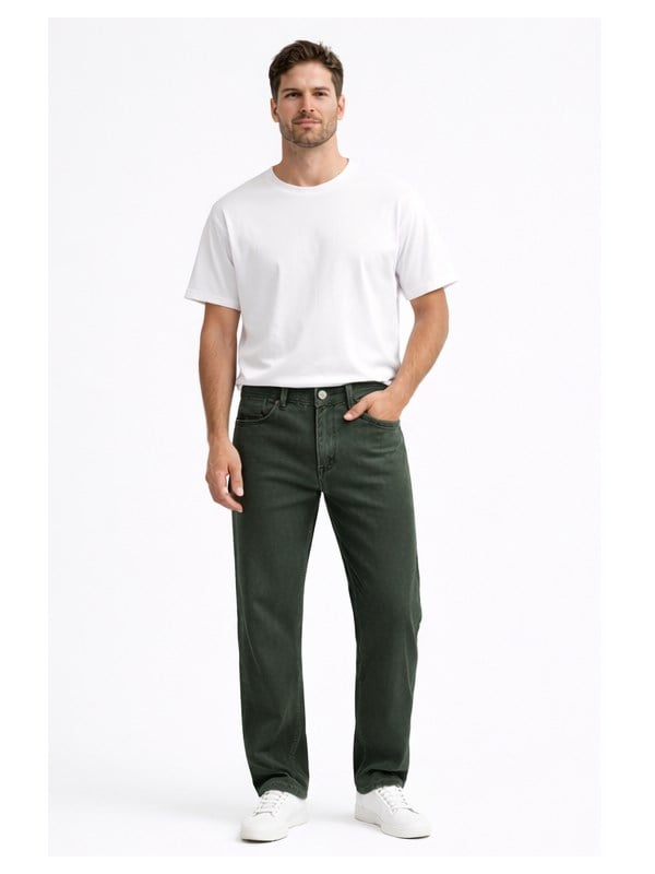 Connemara Jeans Erkek Regular Fit Haki Yeşil Denim Pantolon  Rahat Kalıp