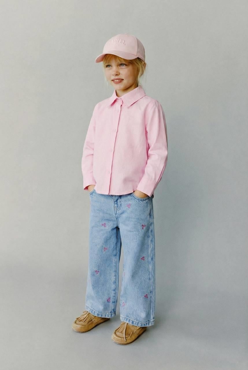 Connemara Jeans Kız Çocuk Nakışlı Kot Pantolon Lastikli Bel Rahat Kalıp
