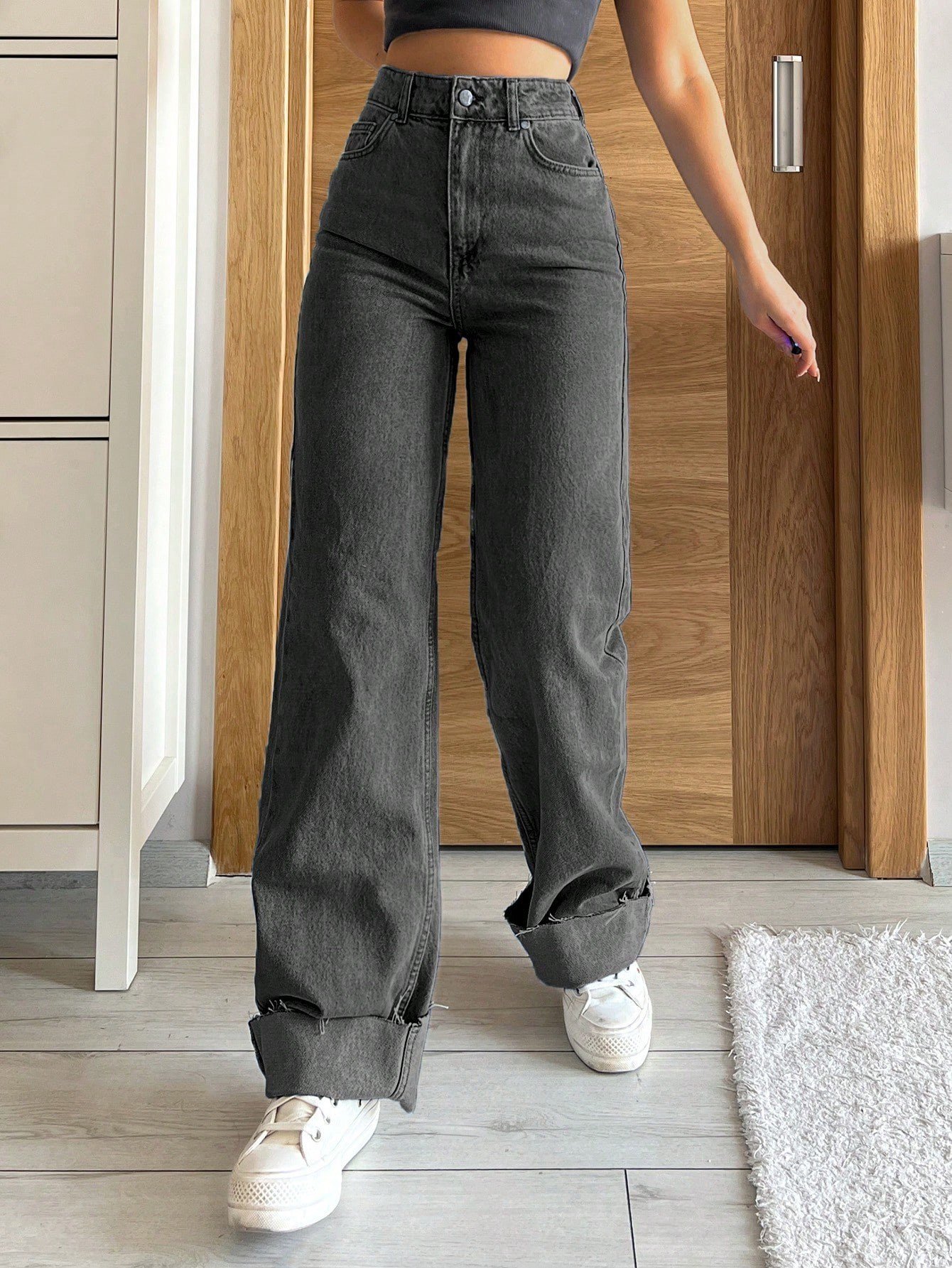 Kadın Açık Mavi Düşük Bel Geniş Paça (Wide Leg) Jean Pantolon — Rahat Kalıp Günlük Denim
