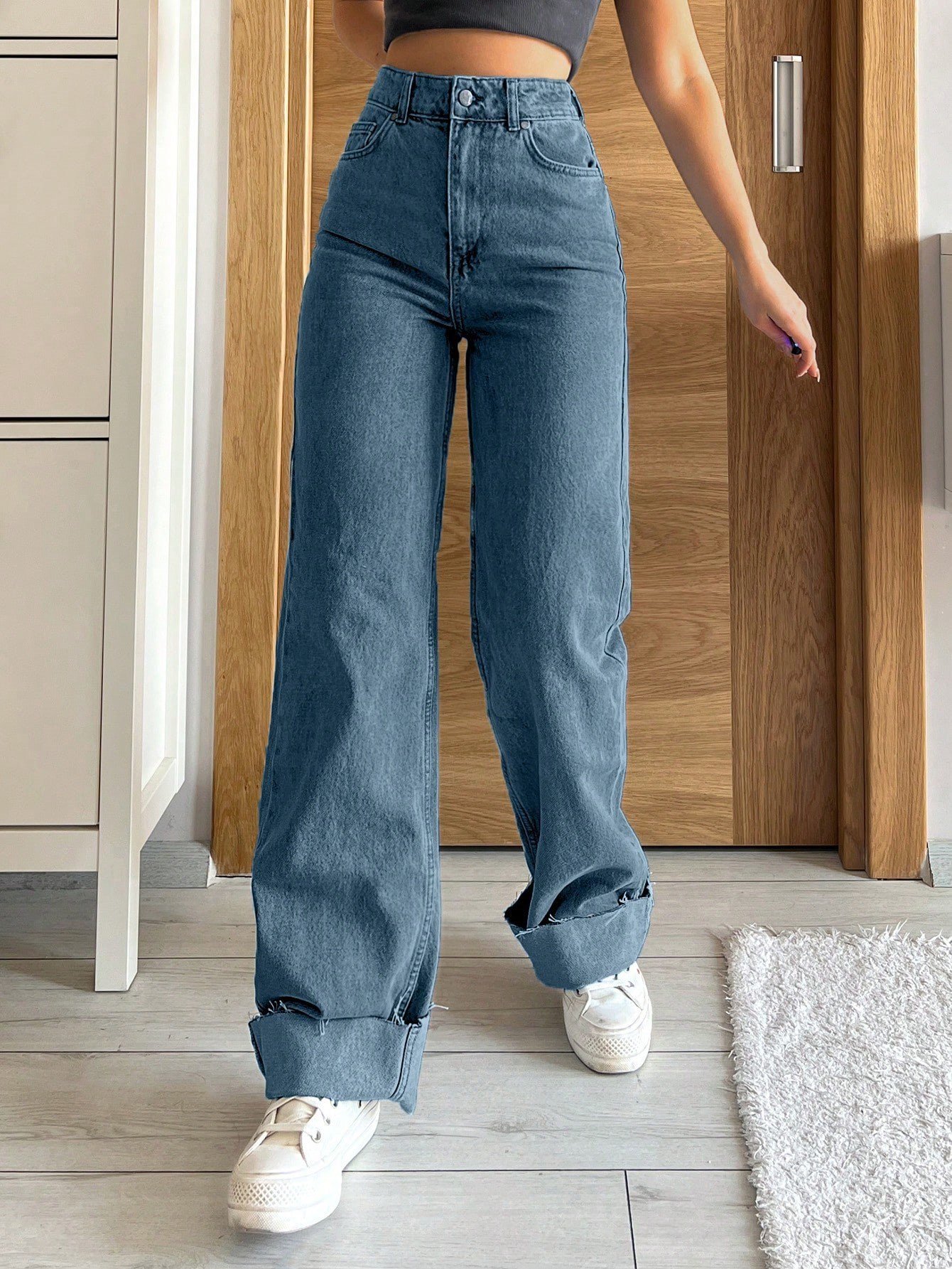 Yüksek Bel Geniş Paça (Wide Leg) Kadın Jean Pantolon — Rahat Kalıp Günlük Denim