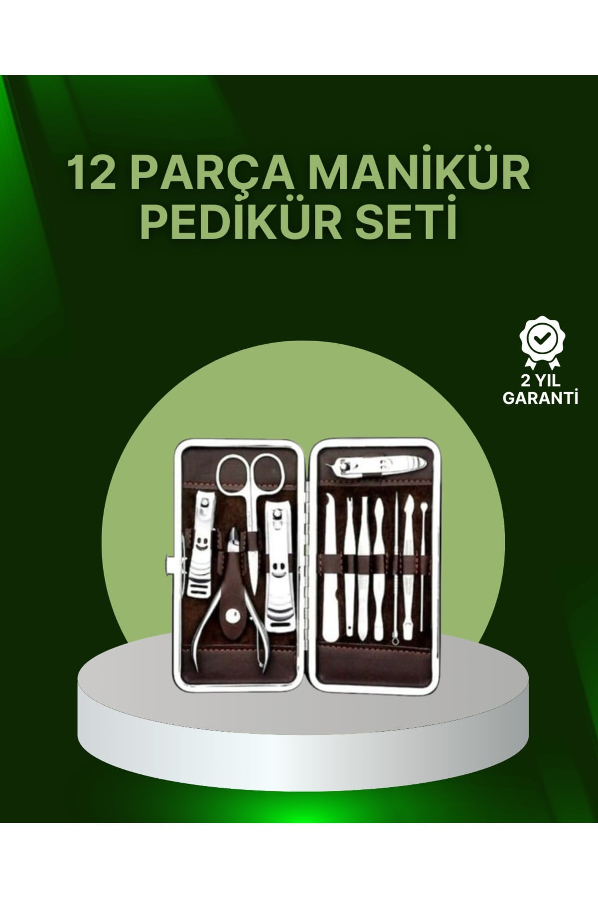 12 Parçalık Özel Deri Çantalı Kişisel Bakım Seti