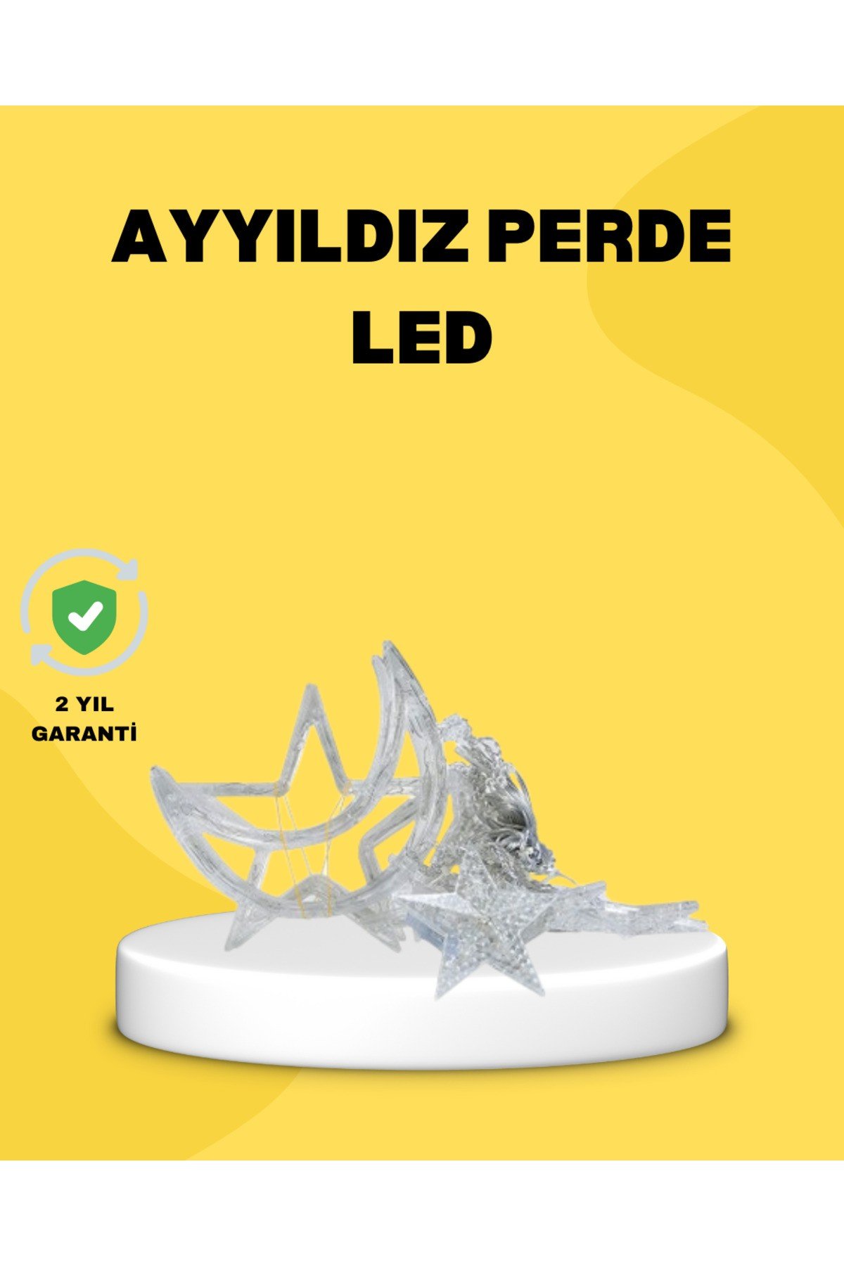 126 Led Yıldız Ay Figürlü Perde Işık Romantik Ambiyans