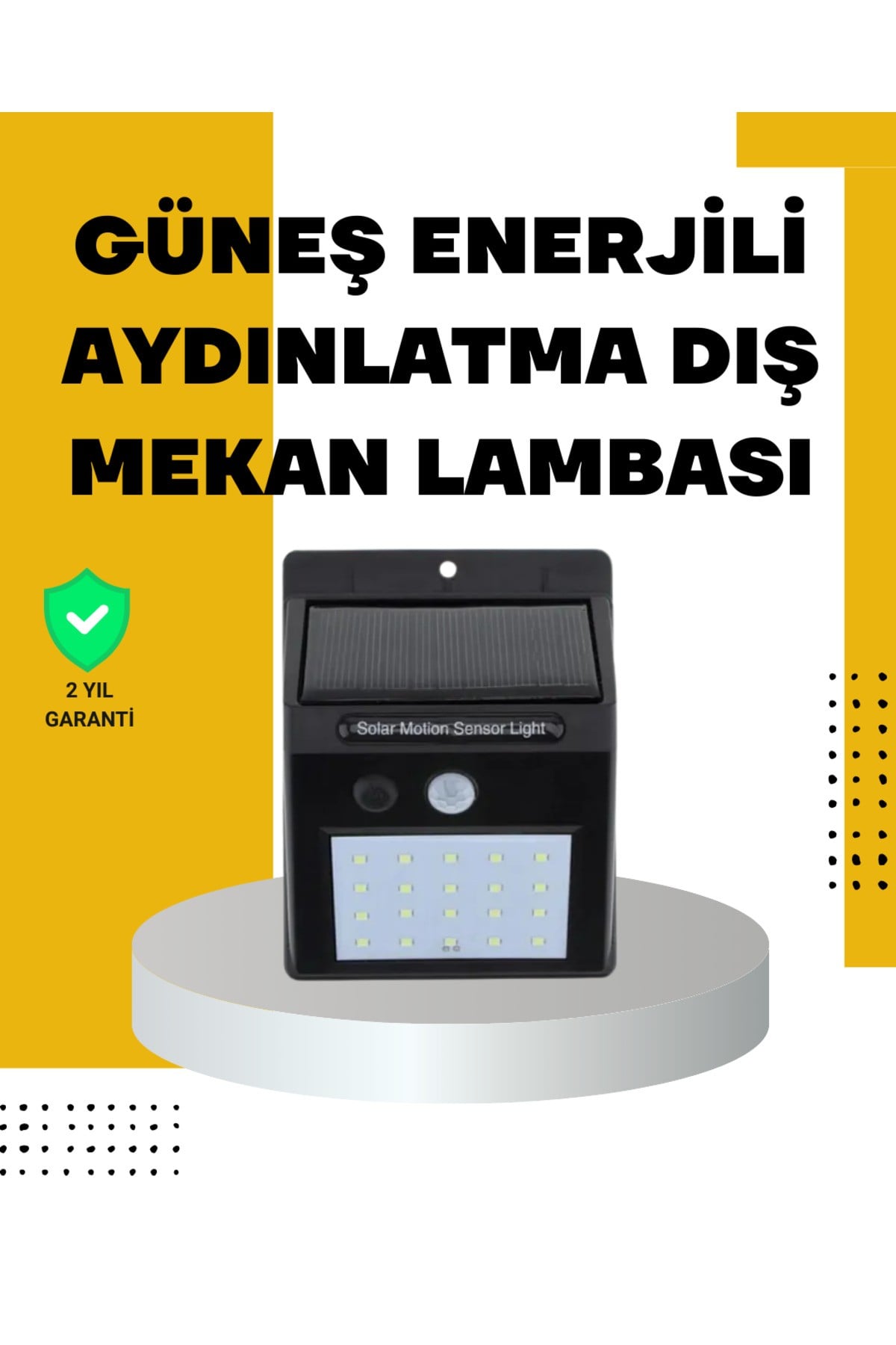 144 LED'li Geniş Aydınlatma Alanına Sahip Güneş Enerjili Güvenlik Lambası