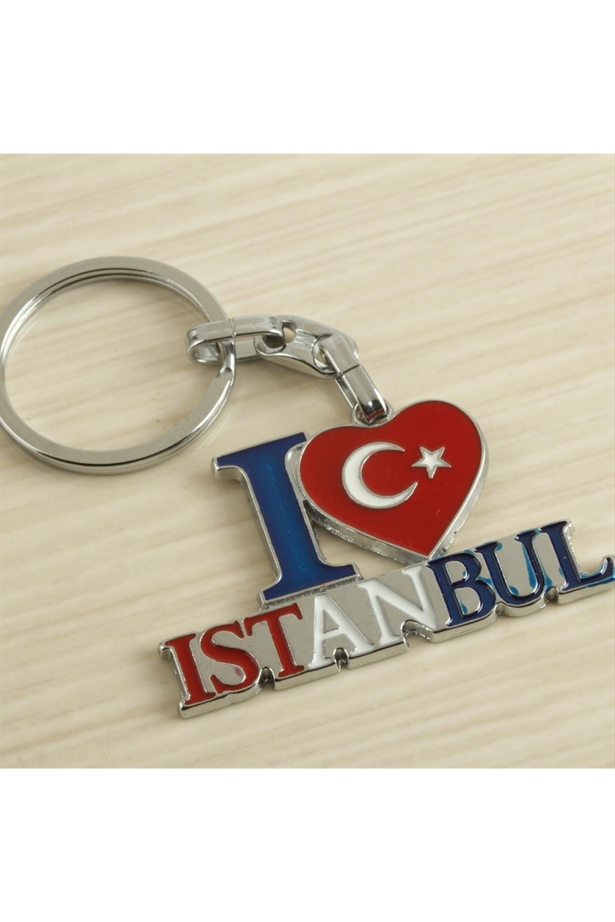 1615726749 İstanbul Yazılı (222657) Metal Anahtarlık-Renkli