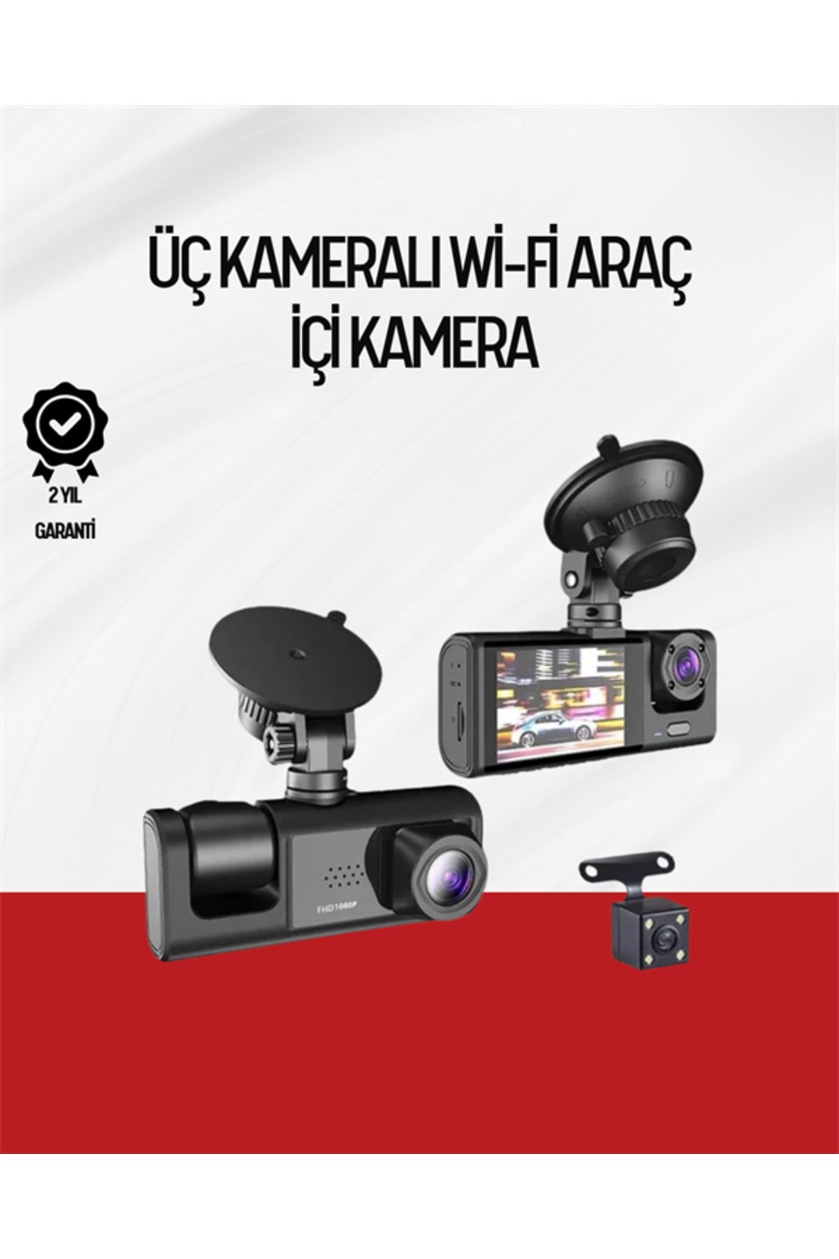 170° Geniş Açı Ön-Arka-İç Kamera Seti – Tam Kapsamlı Araç Güvenliği