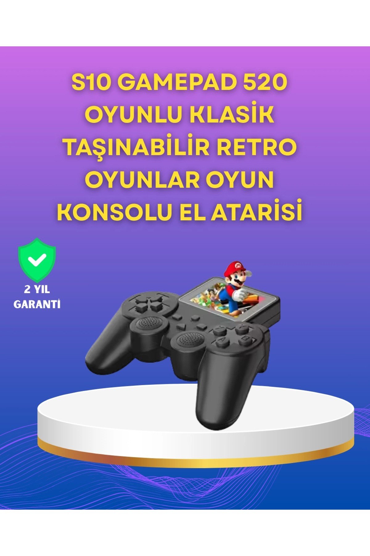 2.4 İnç Ekranlı 500 Oyunlu Taşınabilir Retro Oyun Konsolu, Şarjlı El Tipi Mini