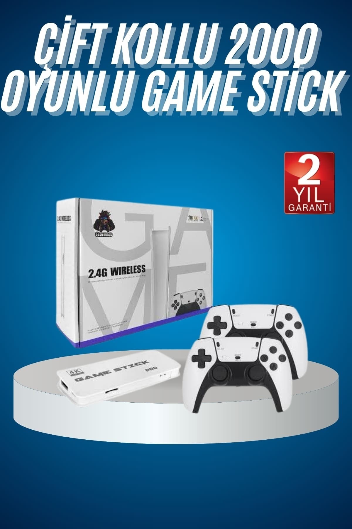 2.4 GHZ Oyun Konsolu Çift Konsol 4K Ultra Hd Game Stick Uyumlu