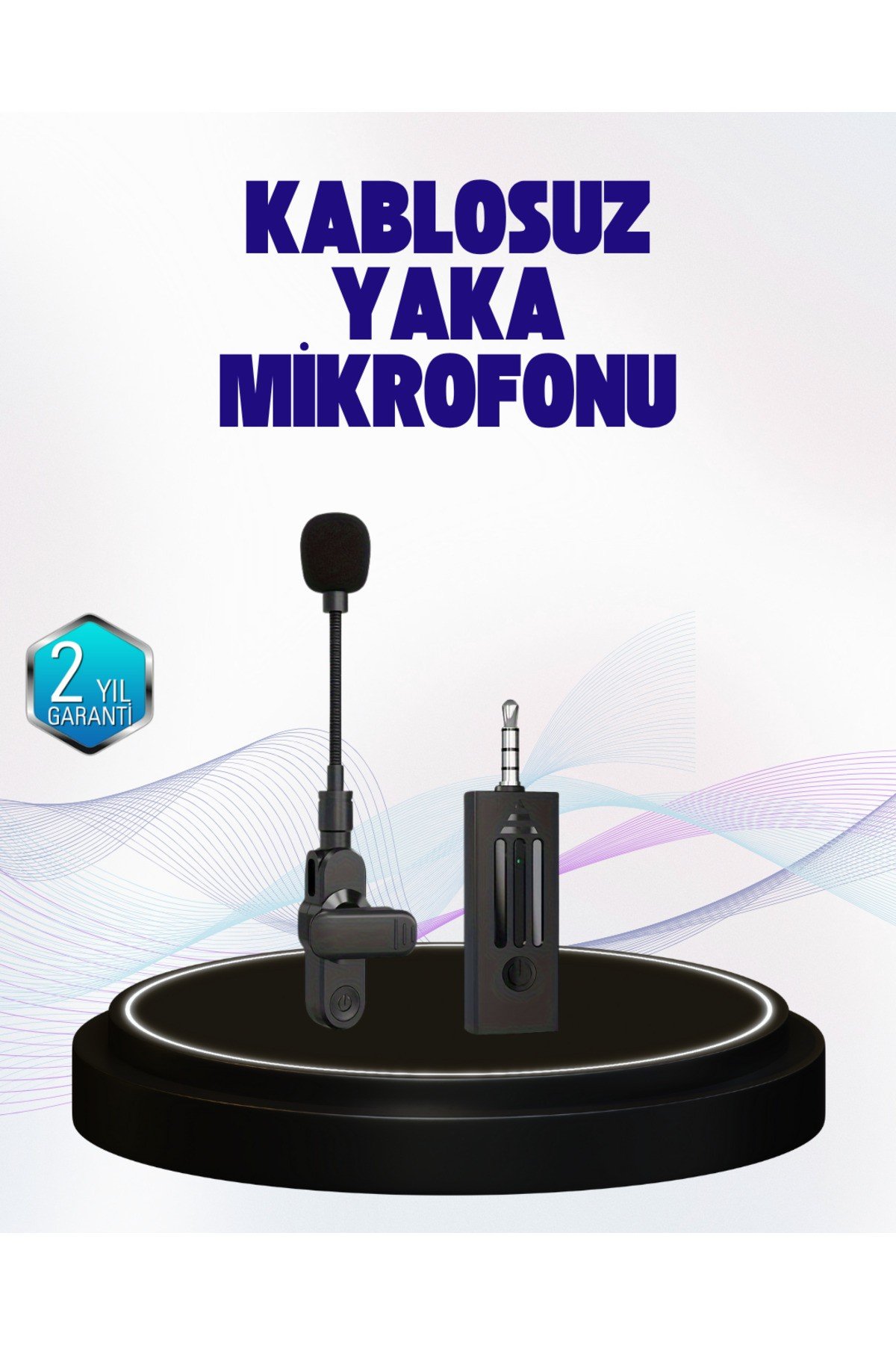 2.4 GHz Kablosuz Yaka Mikrofonu – 60 Metre Menzil, Gürültü Azaltma, Type-C Şarjlı
