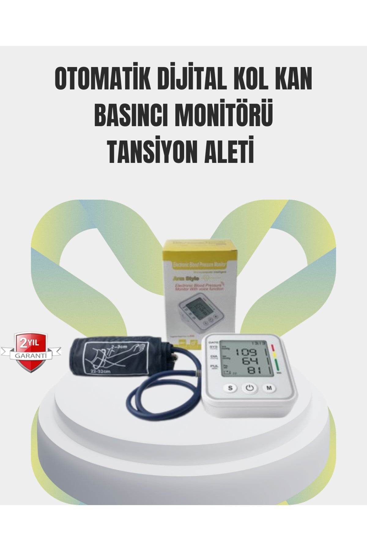 2 Kullanıcı Hafızalı USB Uyumlu Tansiyon Ölçer