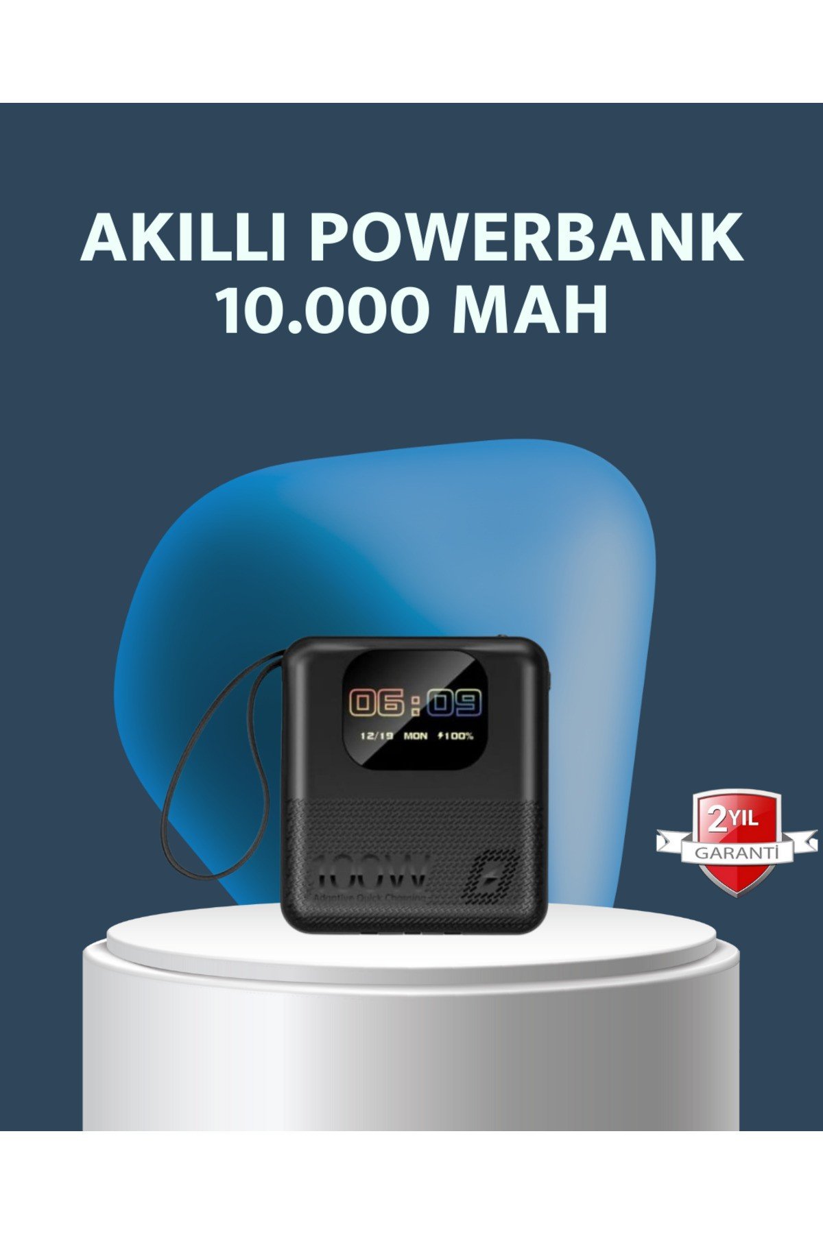 2025 Model 10000 mAh Akıllı Powerbank ve Akıllı Saat Özellikli Şarj Cihazı