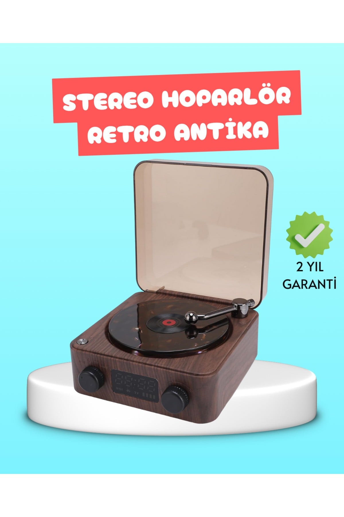 3-1 Arada Gece Lambalı Bluetooth Hoparlör – Saat Ekranlı Stereo Ses - tygo6346-9140