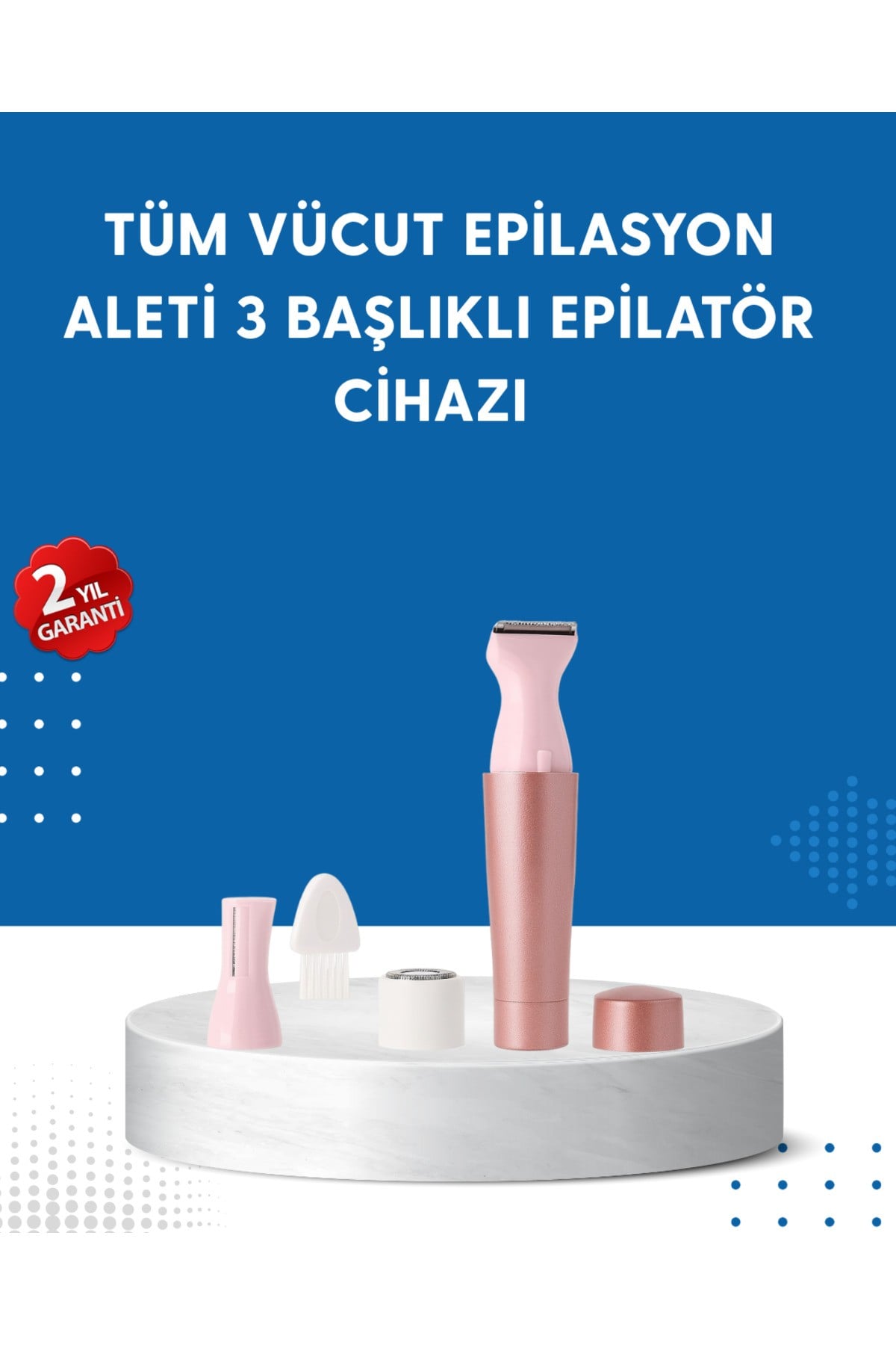 3 Başlıklı Taşınabilir Yüz ve Vücut Tüy Alma Makinesi