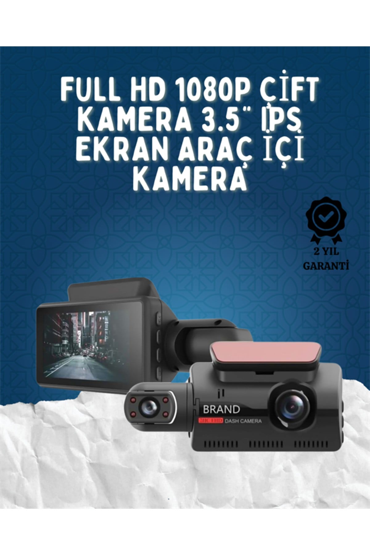 3 İnç IPS Ekranlı Çift Lensli 1080P Araç Kamerası – WiFi & Gece Görüşlü Güvenlik