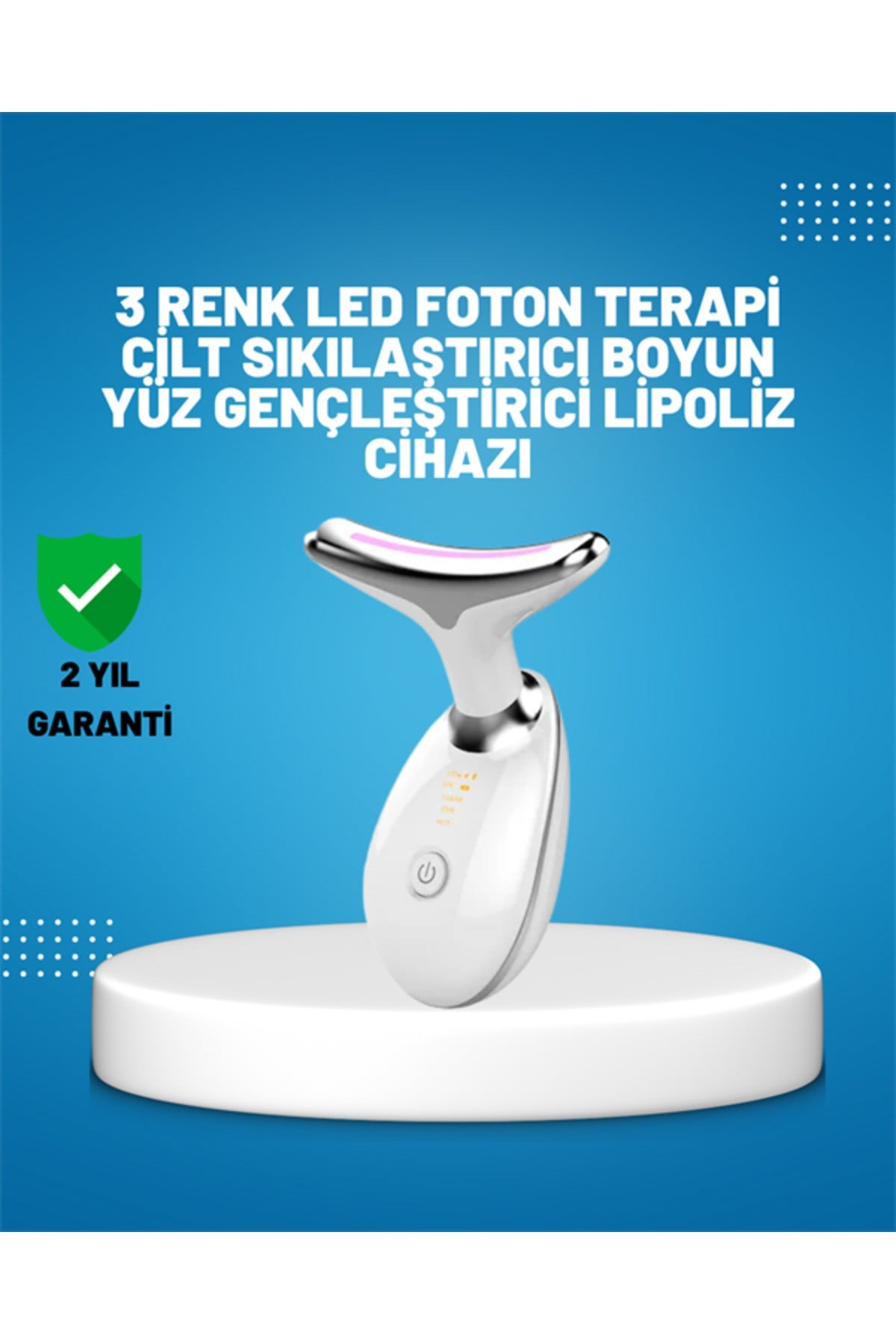 3 Modlu Boyun ve Yüz Bakım Cihazı – EMS, Temizleme, Sıcak Masaj ve Renkli Işık Terapi Özellikli