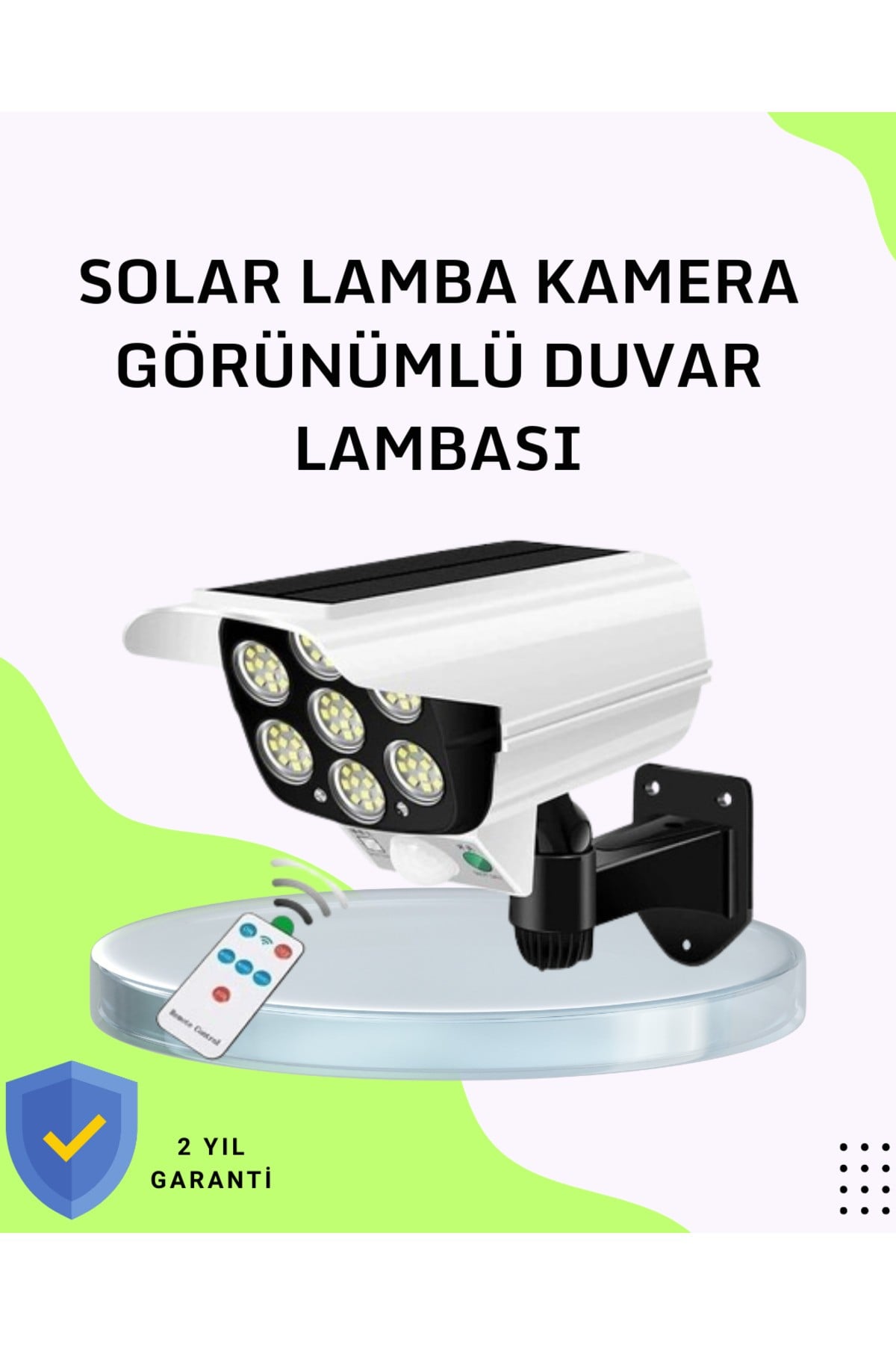 3 Modlu Güneş Paneli Aydınlatmalı Dış Mekan Güvenlik Işığı – IP65 Su Geçirmez, PIR Sen