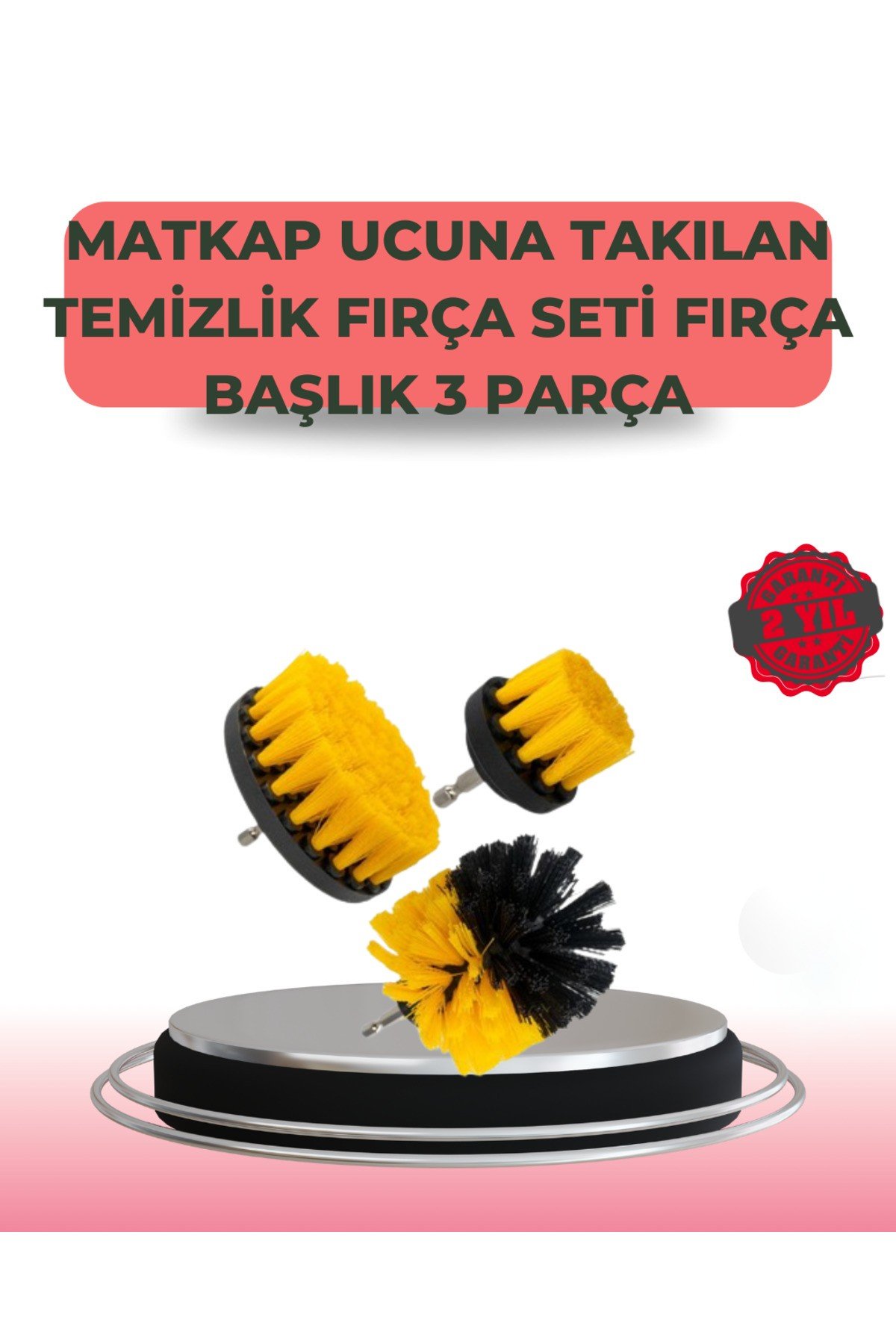 3 Parça Matkap Ucu Temizlik Fırçası Dayanıklı Naylon Kıllı