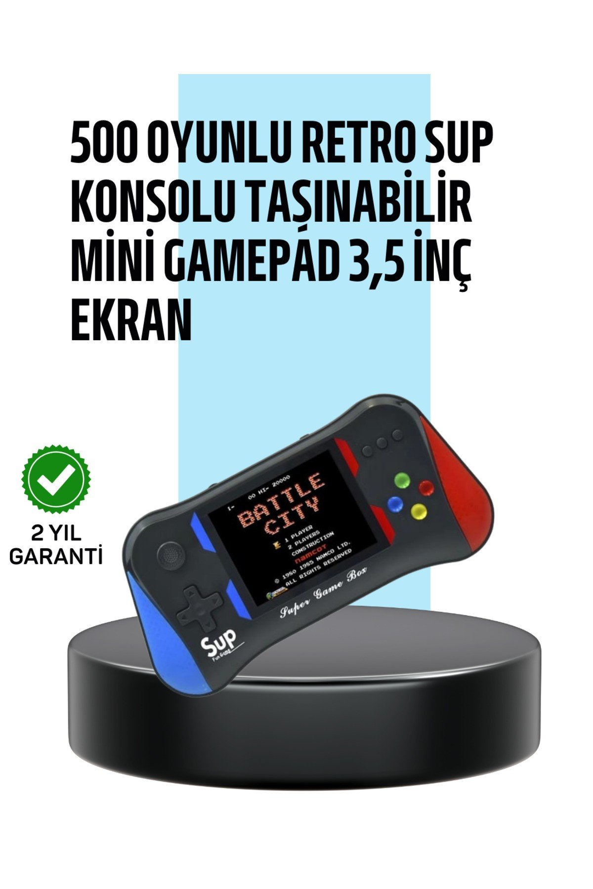 3,5 İnç Ekranlı Taşınabilir El Konsolu – 500 Klasik Oyunla Eğlence Yanınızda