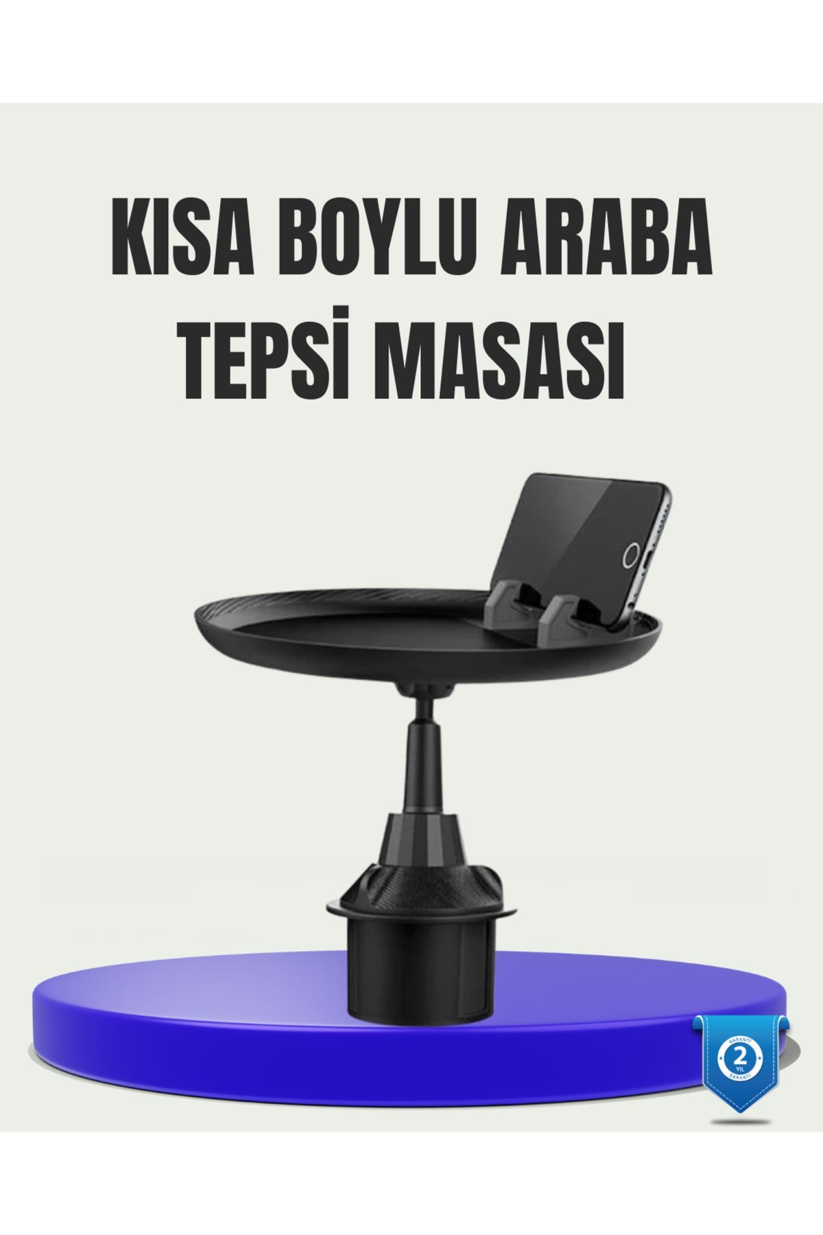 360° Döner Araç Bardaklık Tepsisi Geniş Yemek Alanlı Telefon Standlı