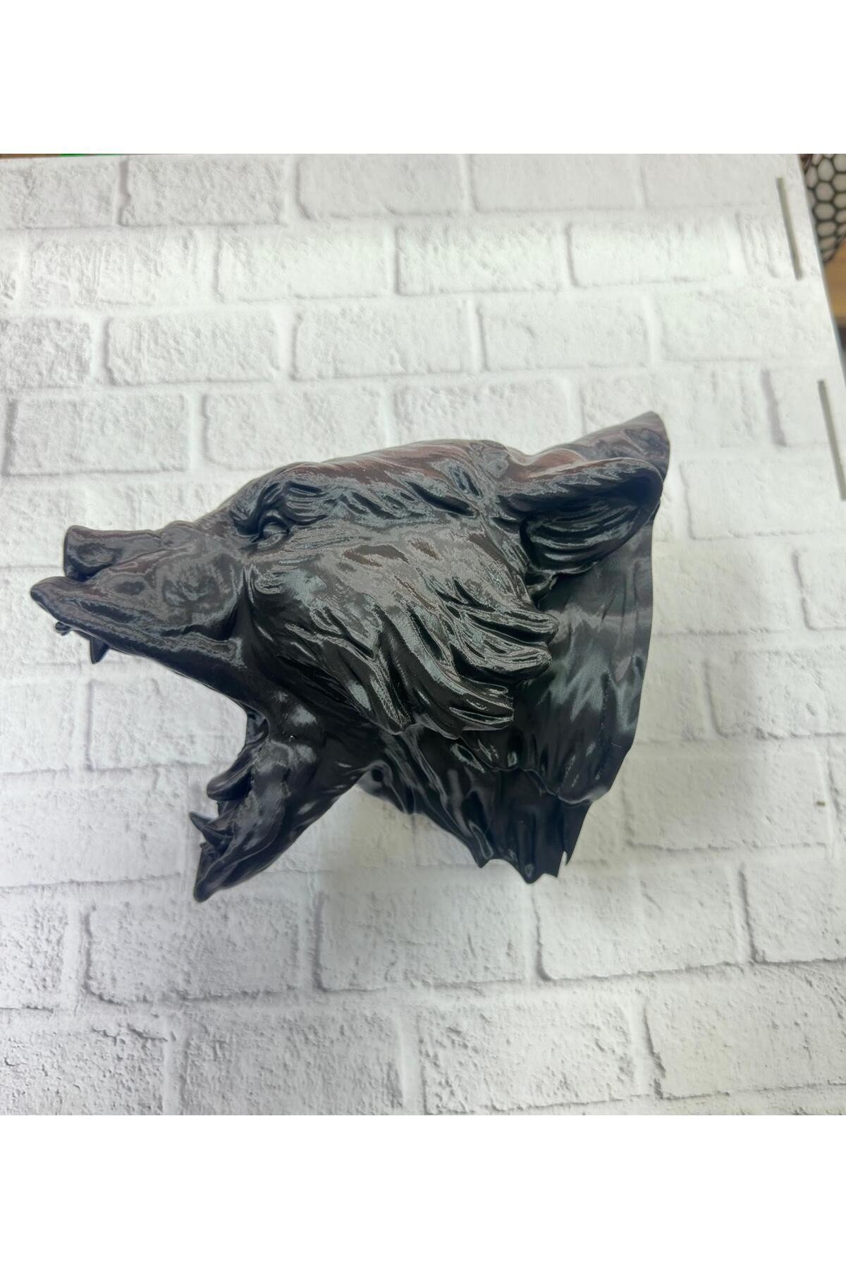 3D Siyah Ayı Başı Duvar Dekoru Modern Asılabilir Heykel 25x19 cm