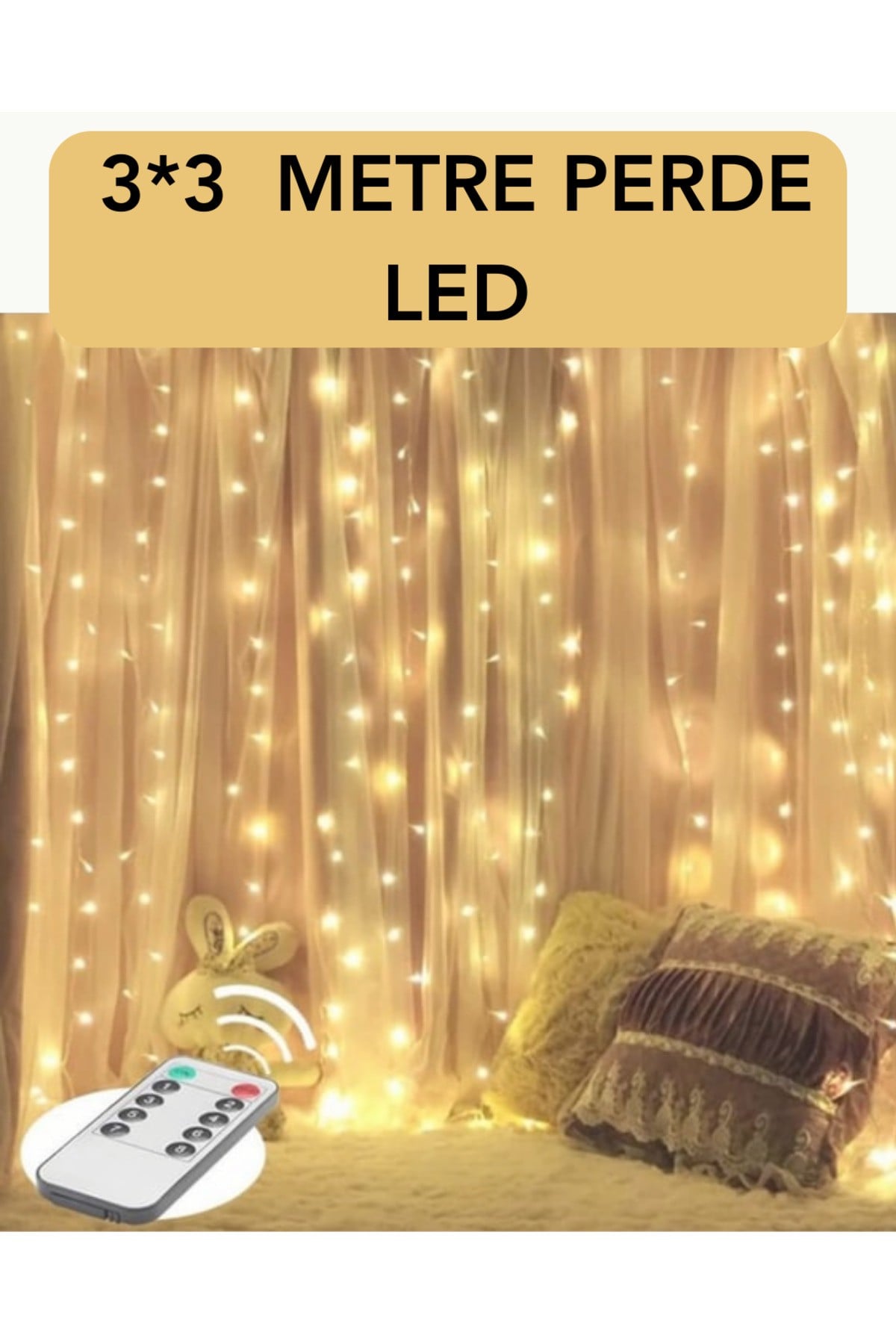 3x3 Metre Perde LED Işık – Parti ve Bahçe Dekorasyonu