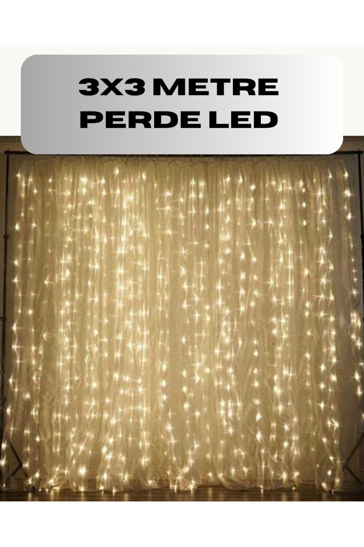 3x3 Perde LED Işık Şelale Model Özel Gün Dekoratif Aydınlatma