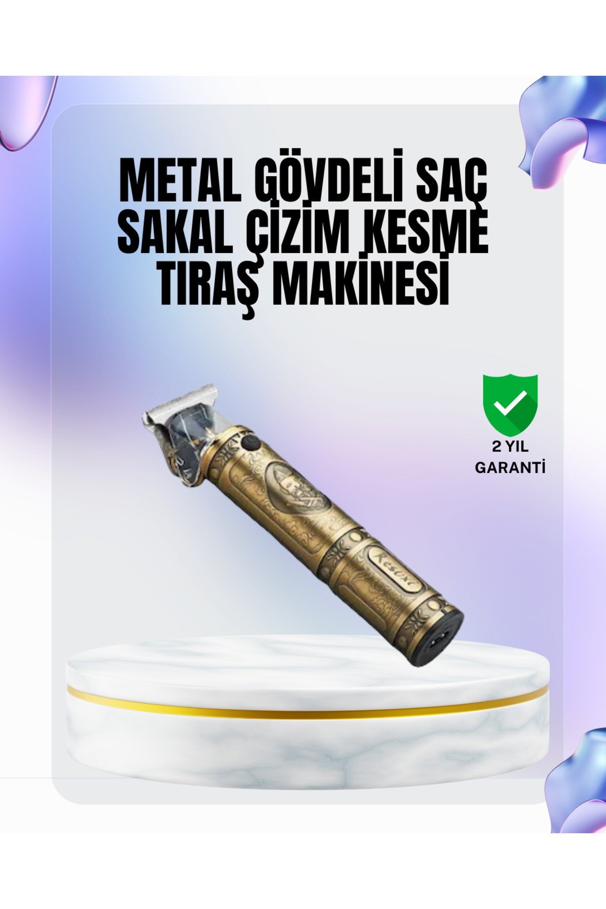 4 Kılavuz Taraklı Profesyonel Saç ve Sakal Kesme Makinesi