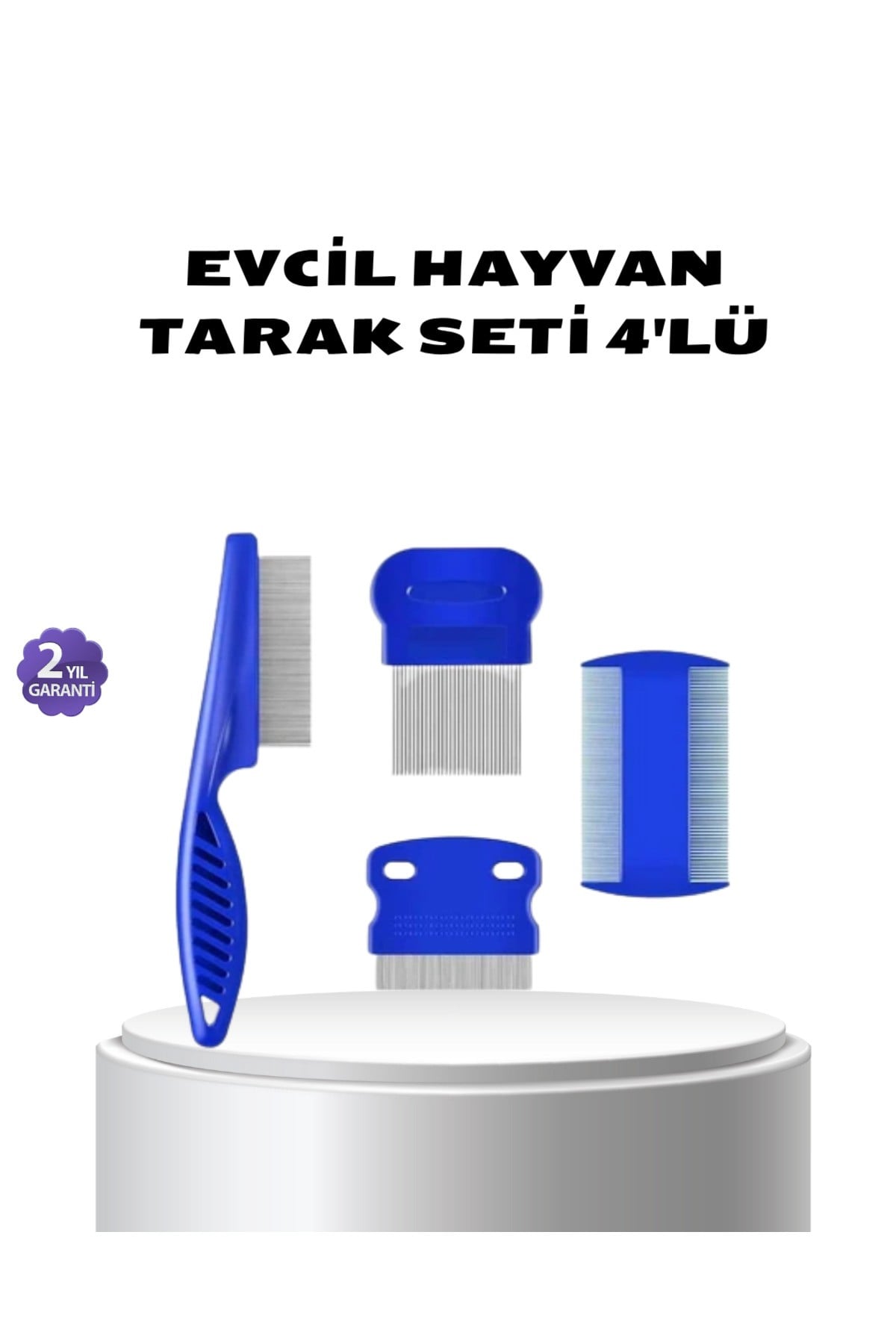 4’lü Evcil Hayvan Tüy Temizleme Seti – Paslanmaz Çelik,Plastik, Pratik ve Hijyenik Bakım
